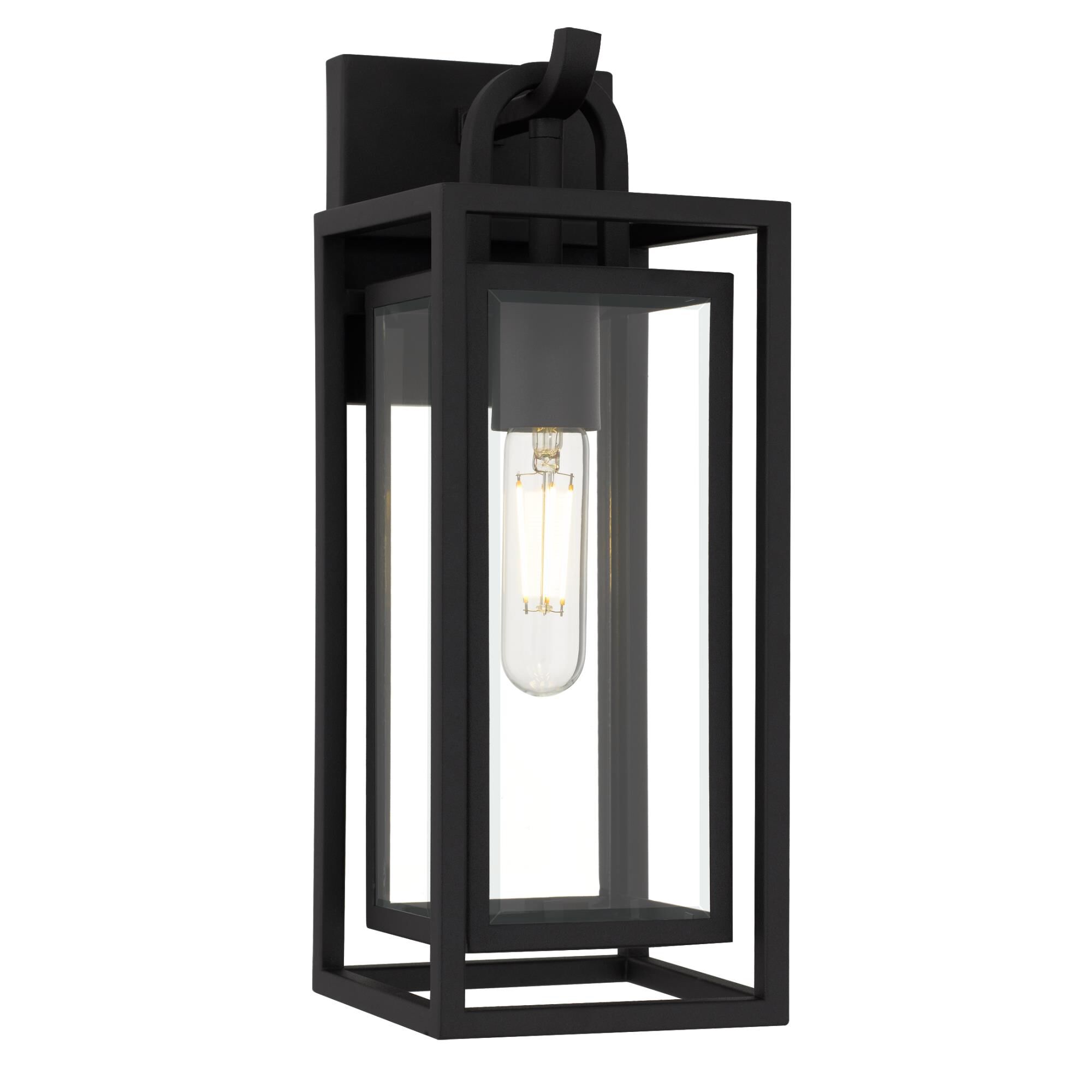 Shown in Matte Black finish and Clear Beveled Glass shade