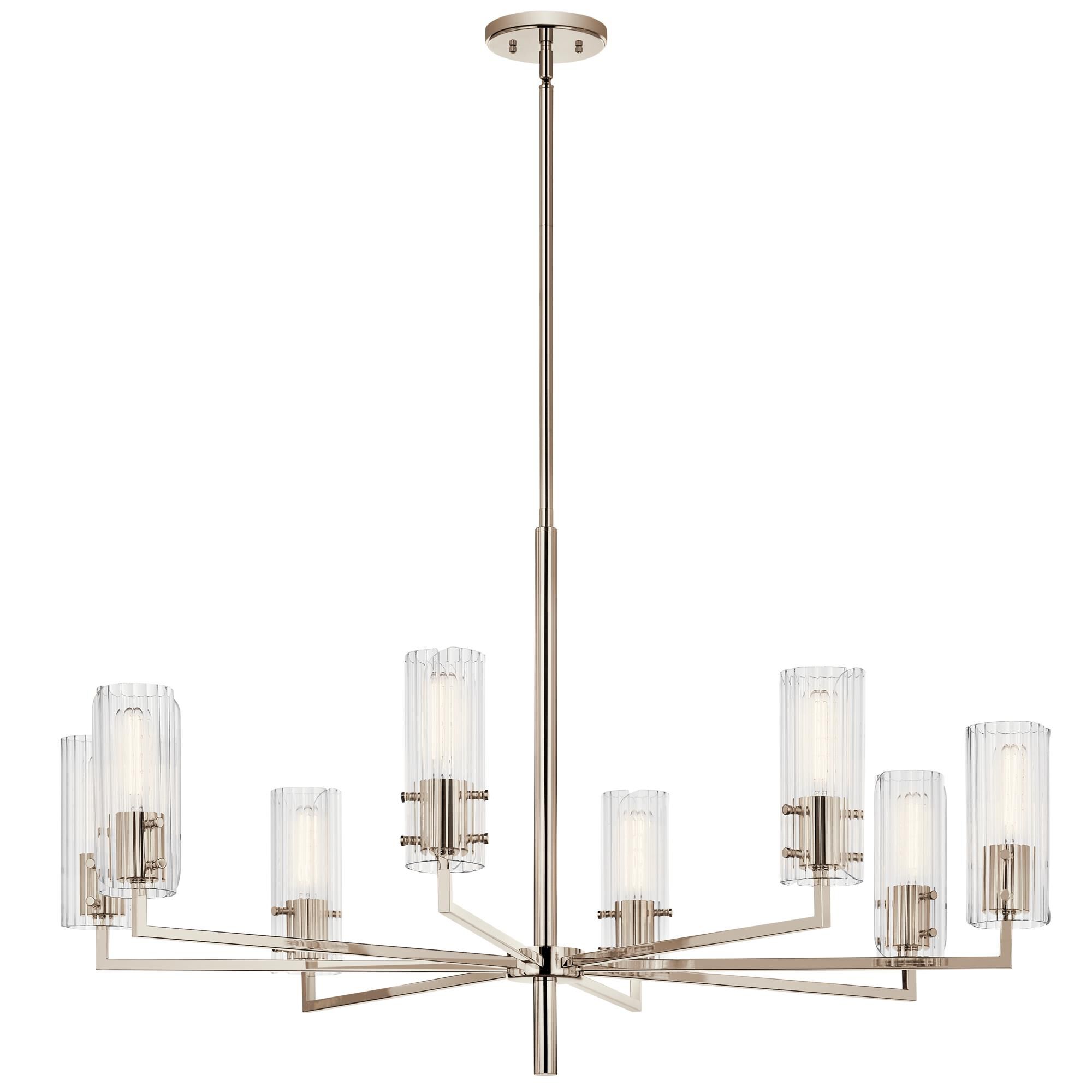Shown in Polished Nickel finish and Clear Fluted glass