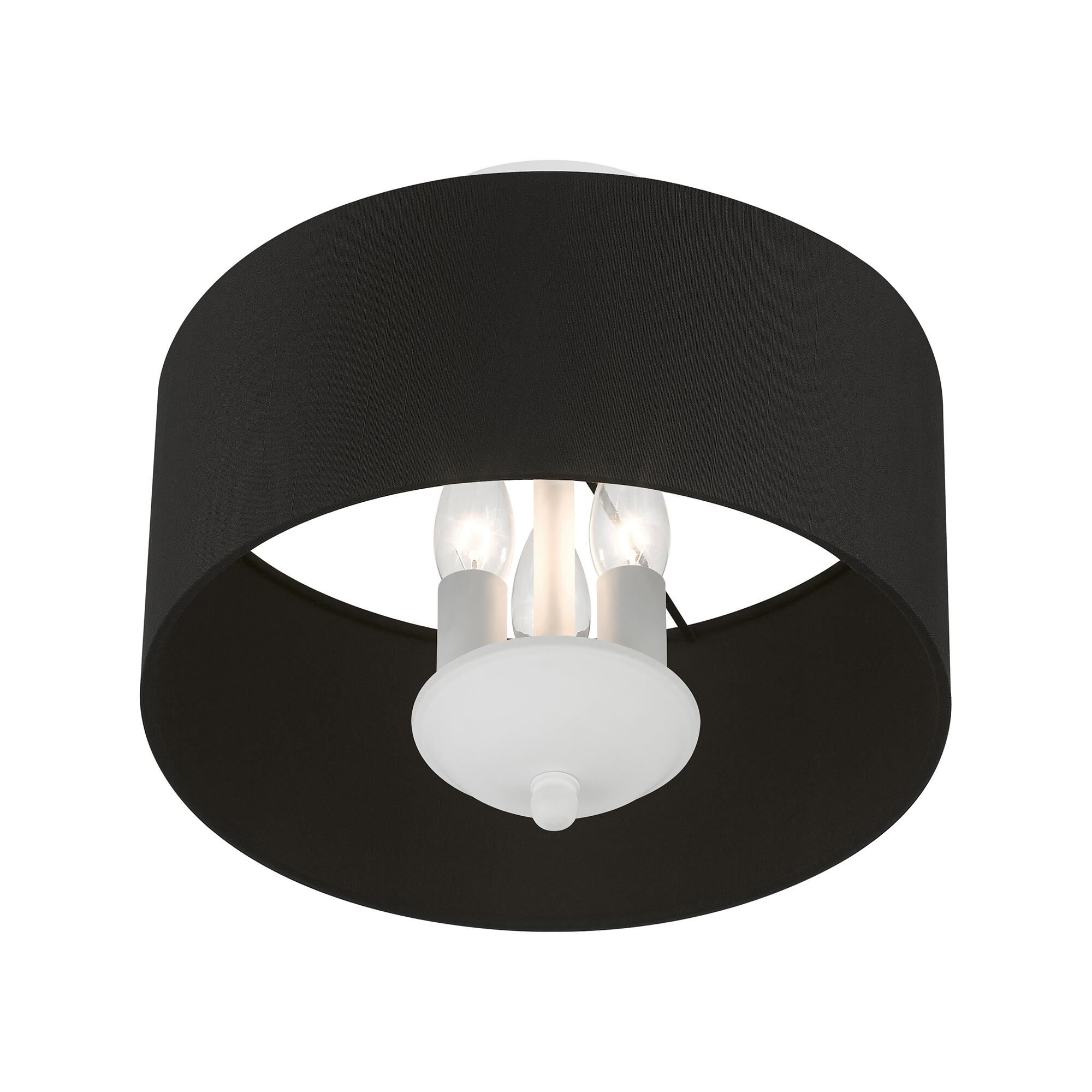 Shown in White finish and Black Fabric Hardback shade