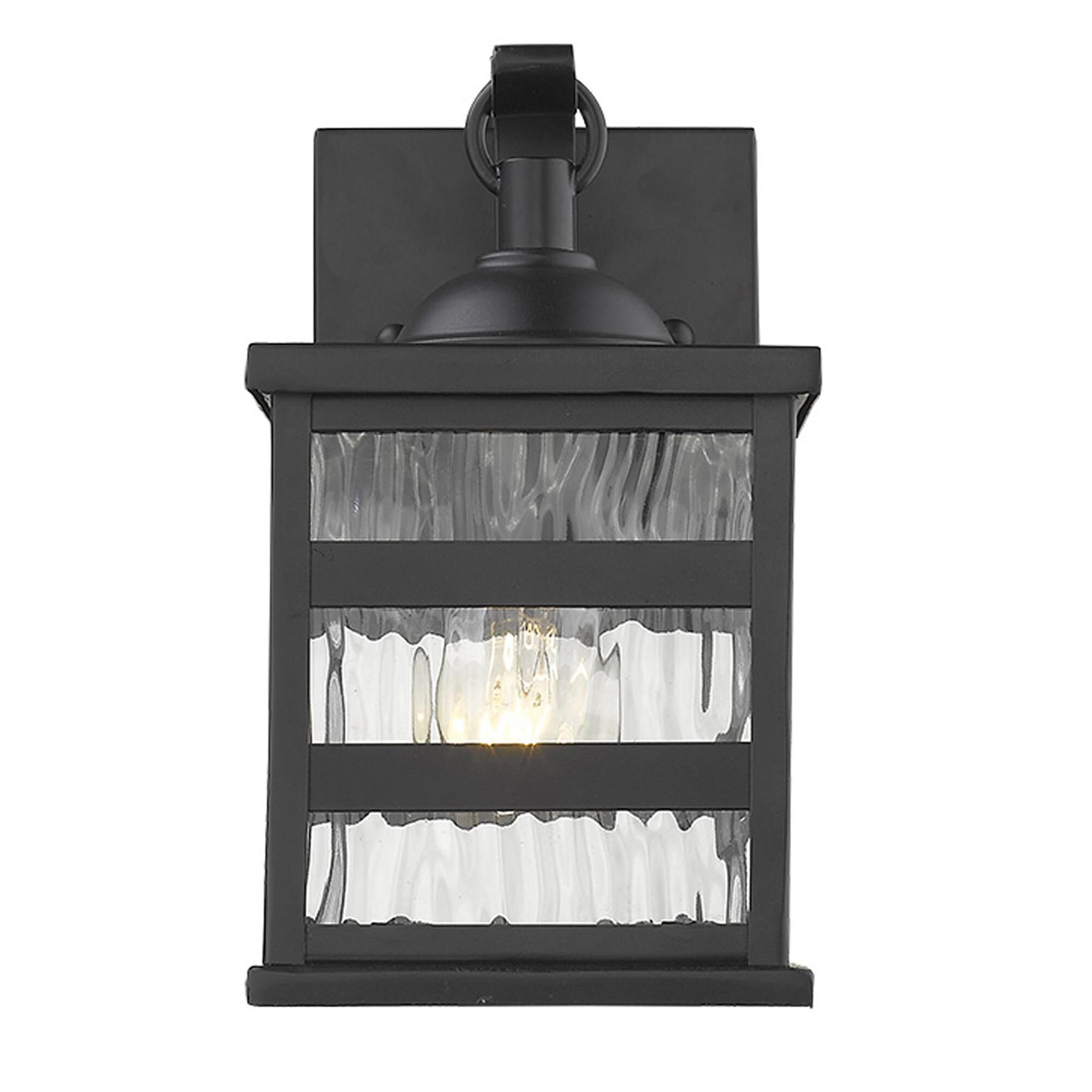 Shown in Matte Black finish and Clear glass and Clear, Water Glass Panes shade