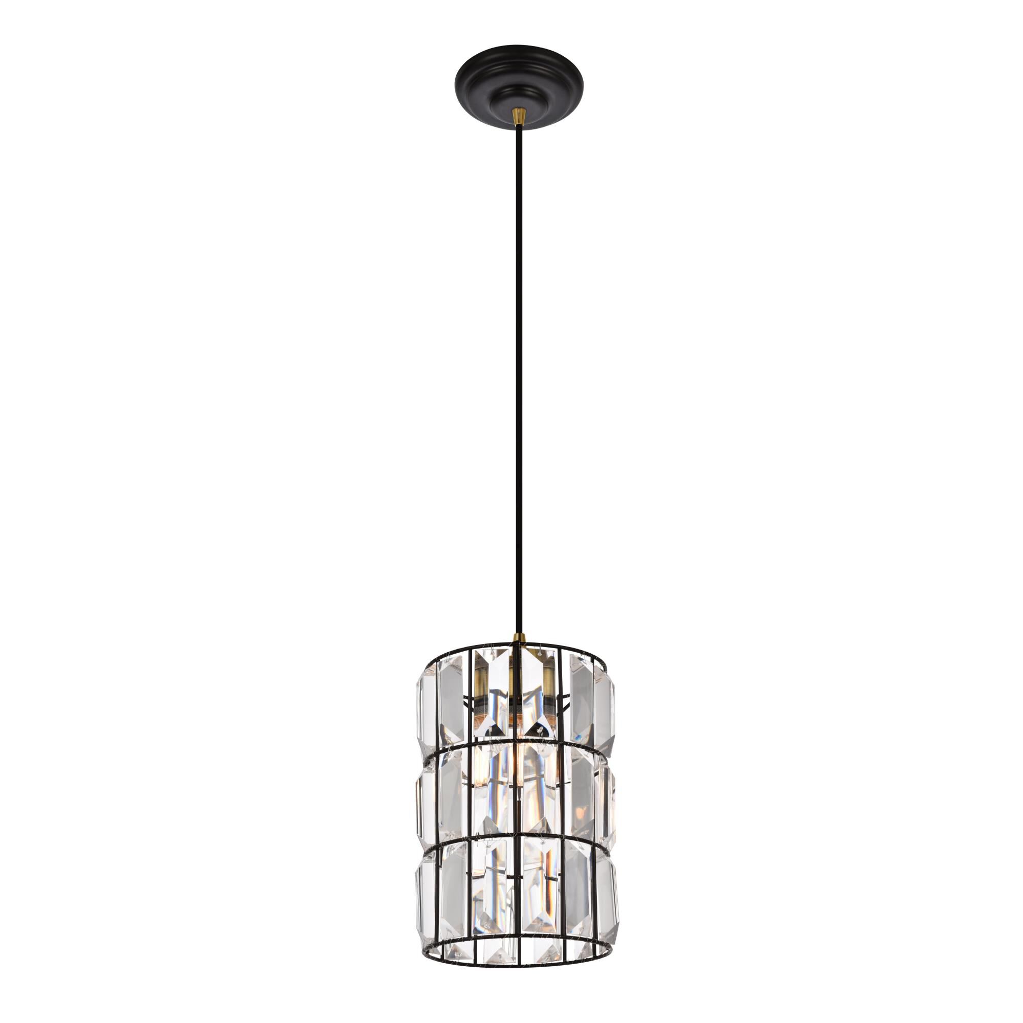 Shown in Oil Rubbed Bronze finish and Clear Royal Cut crystal and Oil Rubbed Bronze Iron shade