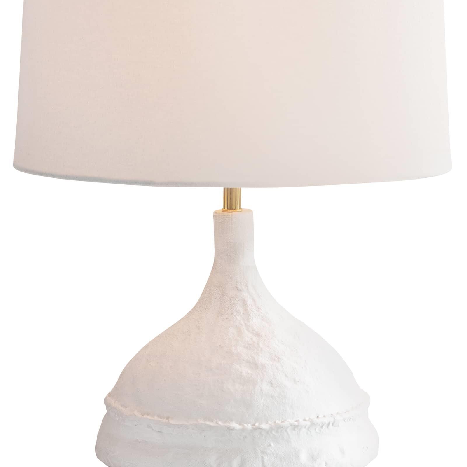 Shown in White finish and Linen shade