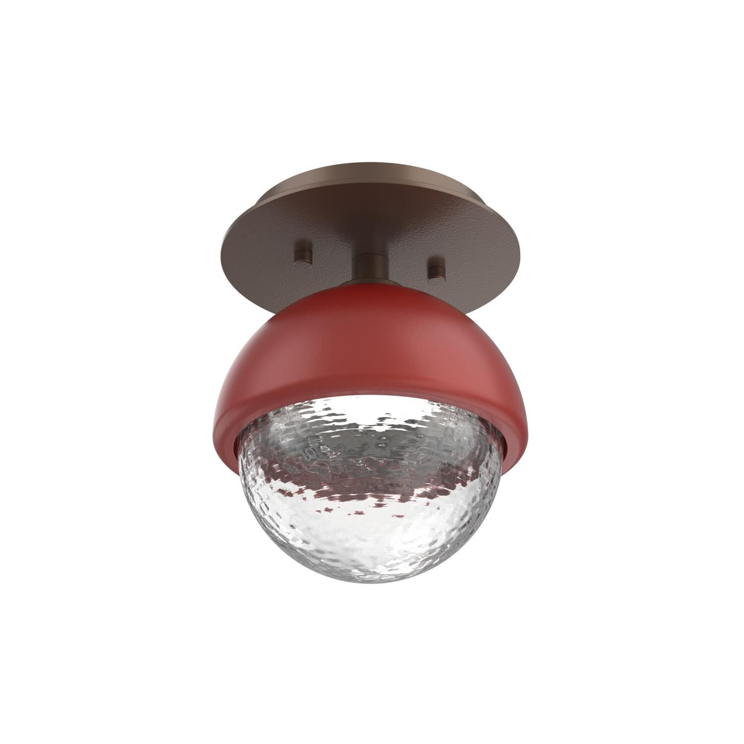 Shown in Burnished Bronze finish and Clear glass and Cinnamon Red accent
