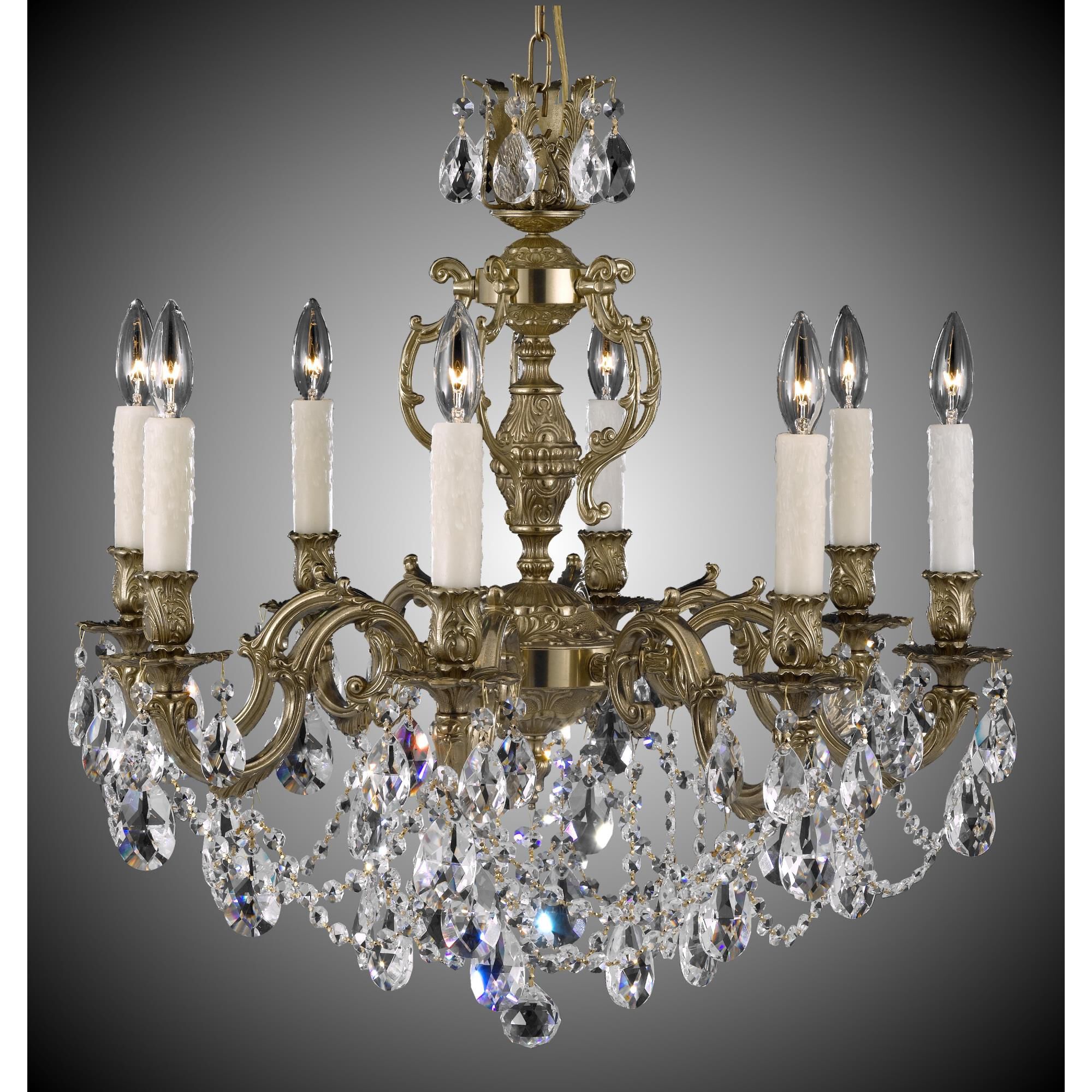 Rosetta 8 Light Chandelier by American Brass and Crystal