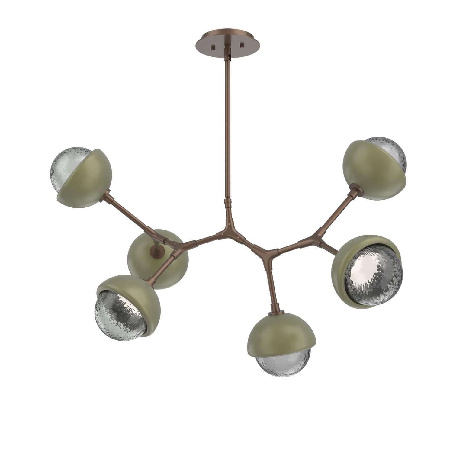 Shown in Burnished Bronze finish and Smoke glass and Sage Green accent