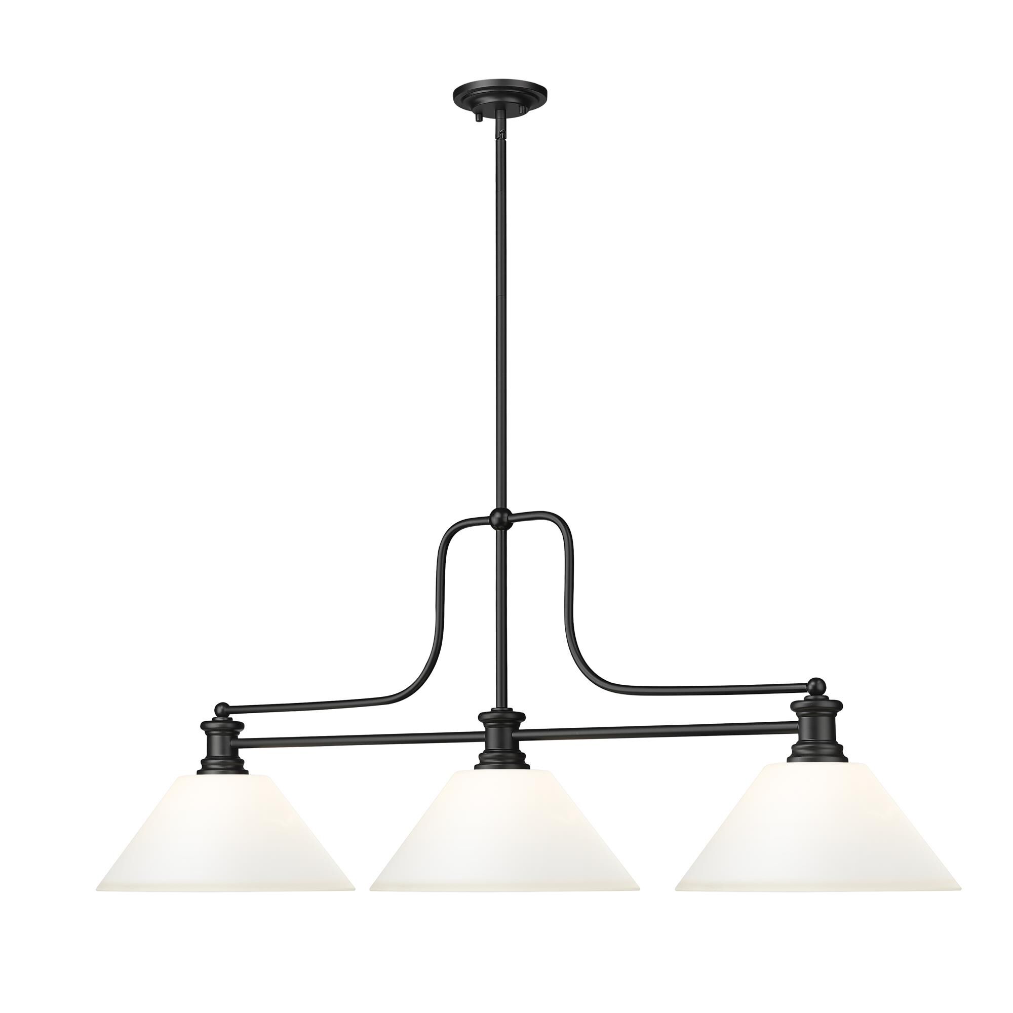 Shown in Matte Black finish and Matte Opal glass