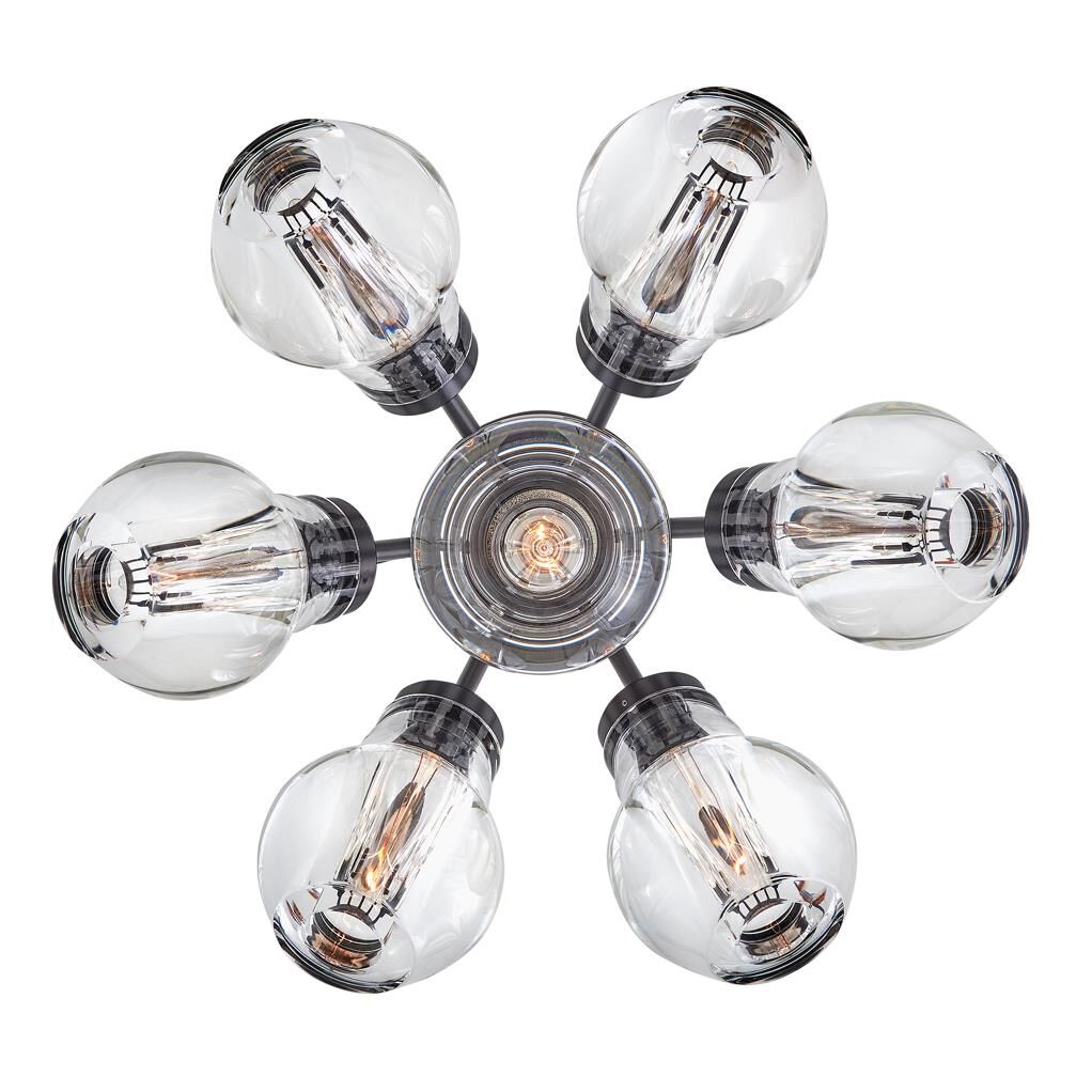 Shown in Black finish and Clear Crystal glass