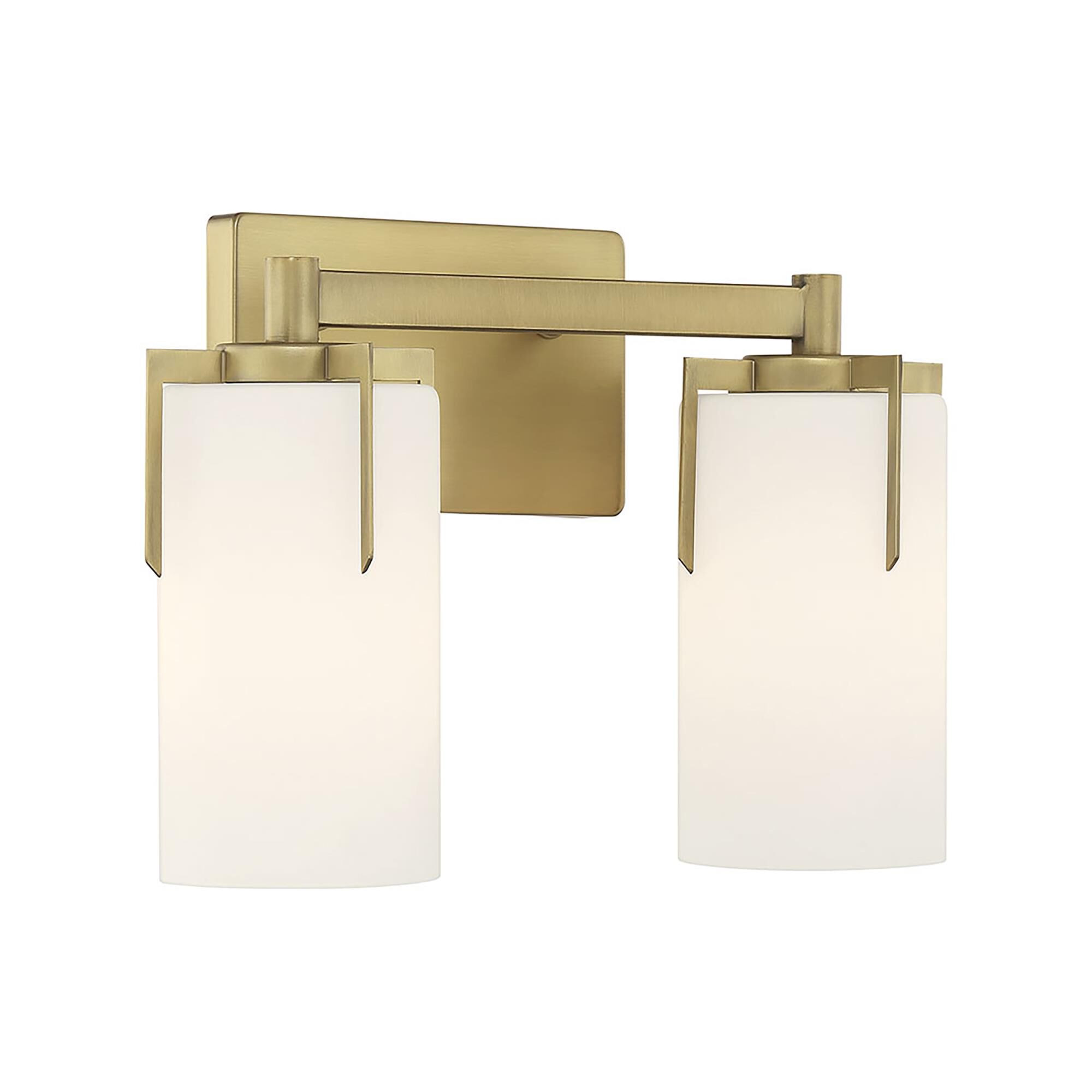Shown in Vintage Brass finish and White Frosted glass
