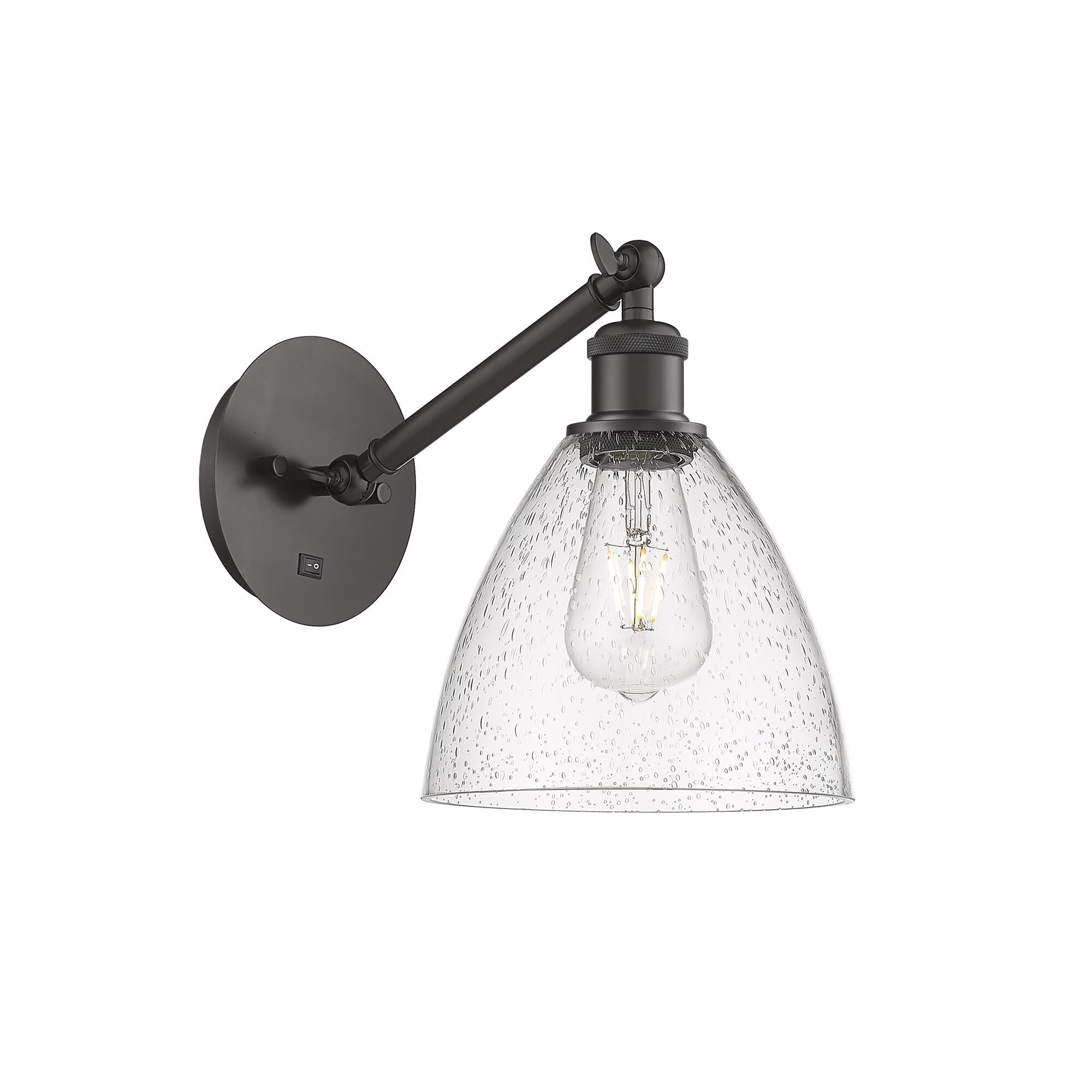 Shown in Oil Rubbed Bronze finish and Seedy Ballston Dome glass