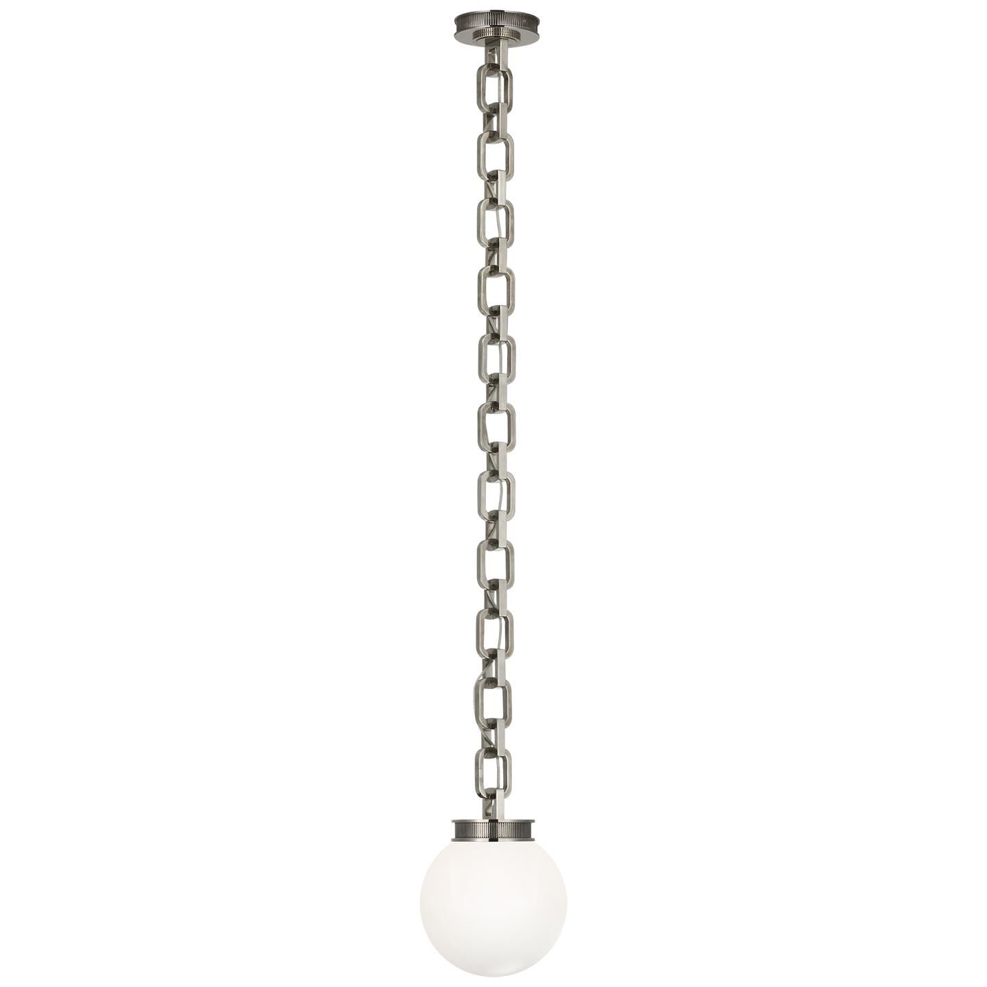 Shown in Pewter finish and White glass