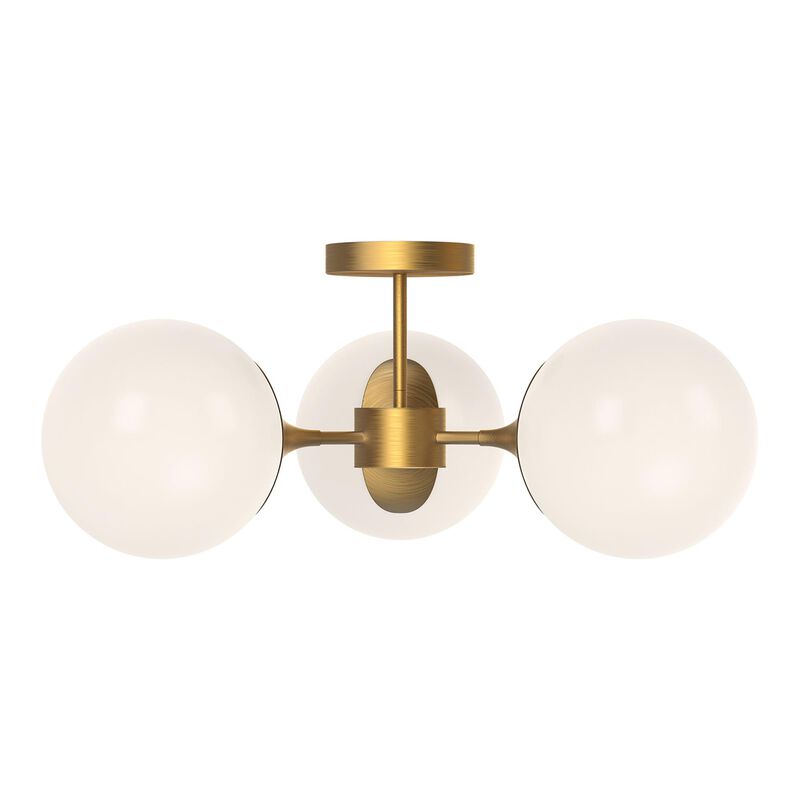 Nouveau 26 Inch 3 Light Semi Flush Mount by Alora Mood