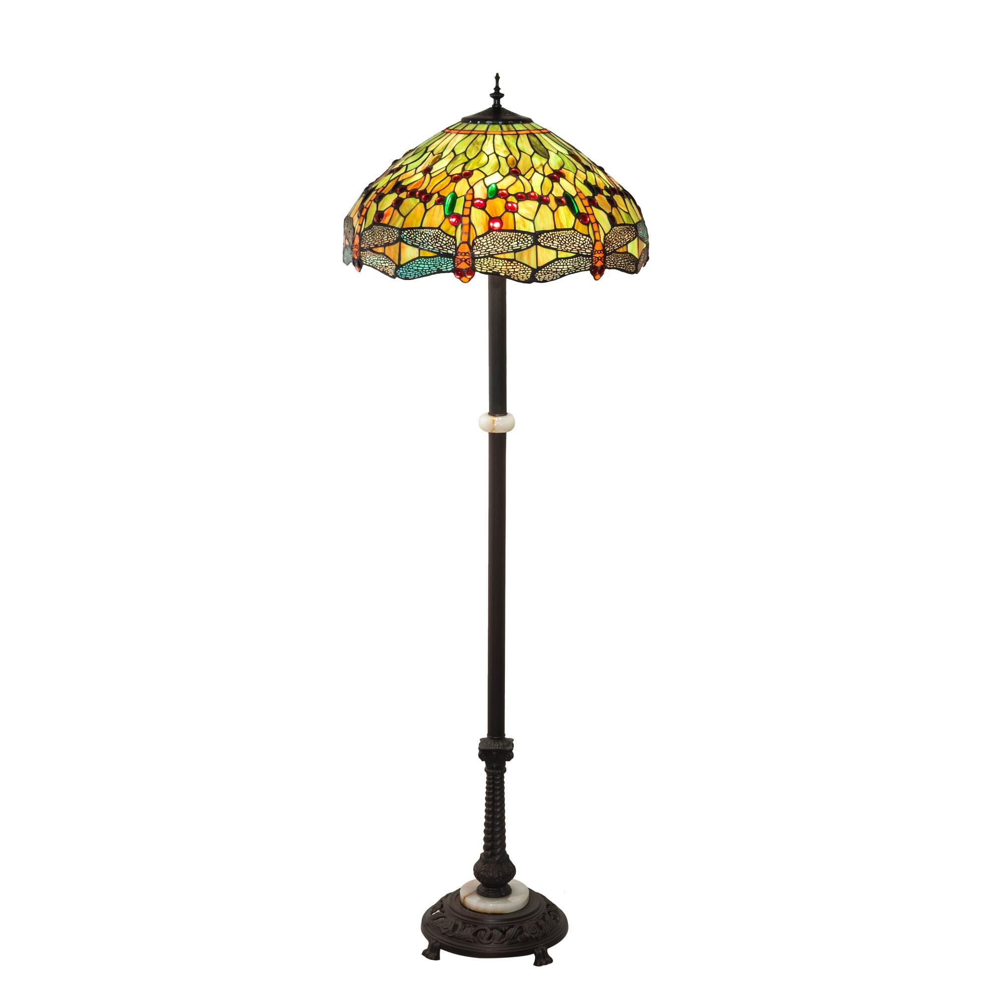 Tiffany Hanginghead Dragonfly 62 Inch Floor Lamp by Meyda Lighting