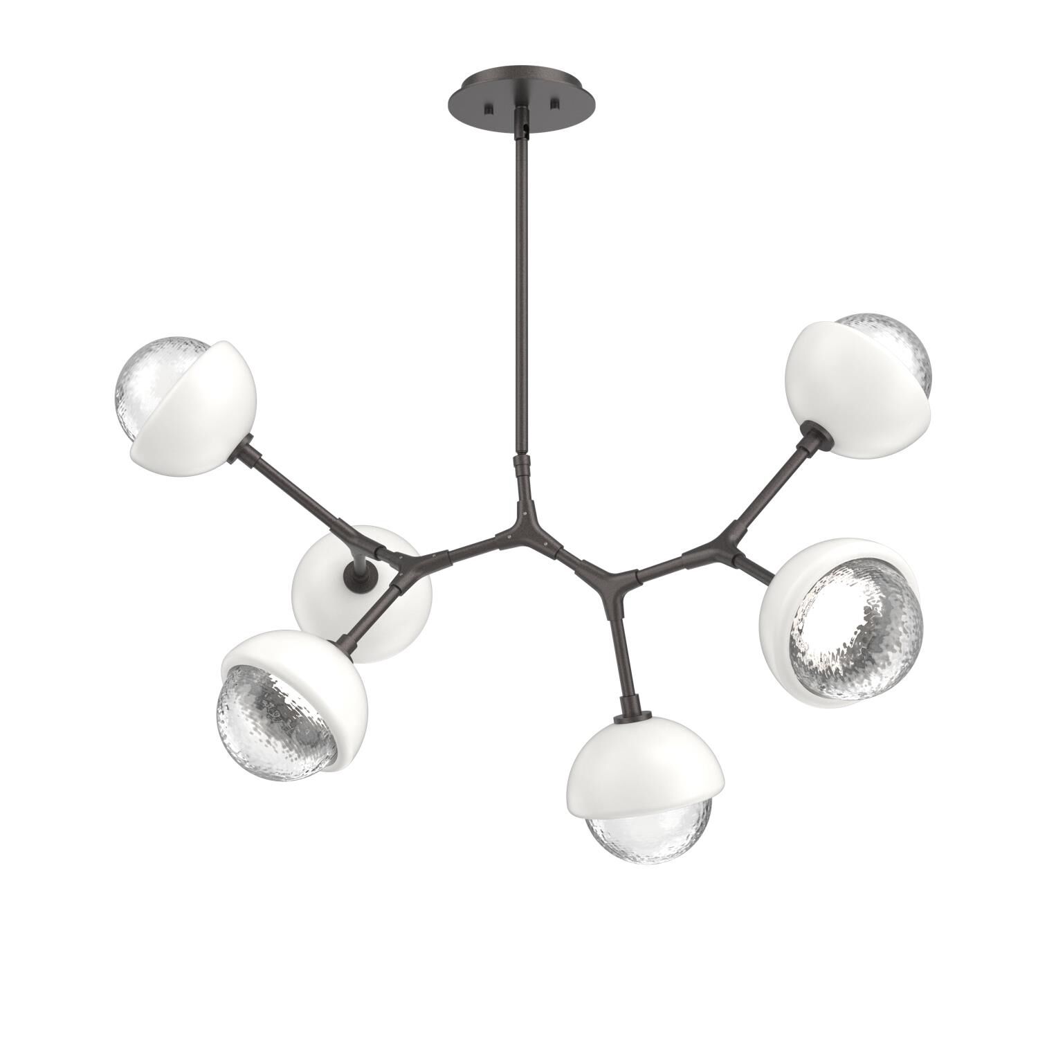 Shown in Graphite finish and Clear glass and Salt White accent