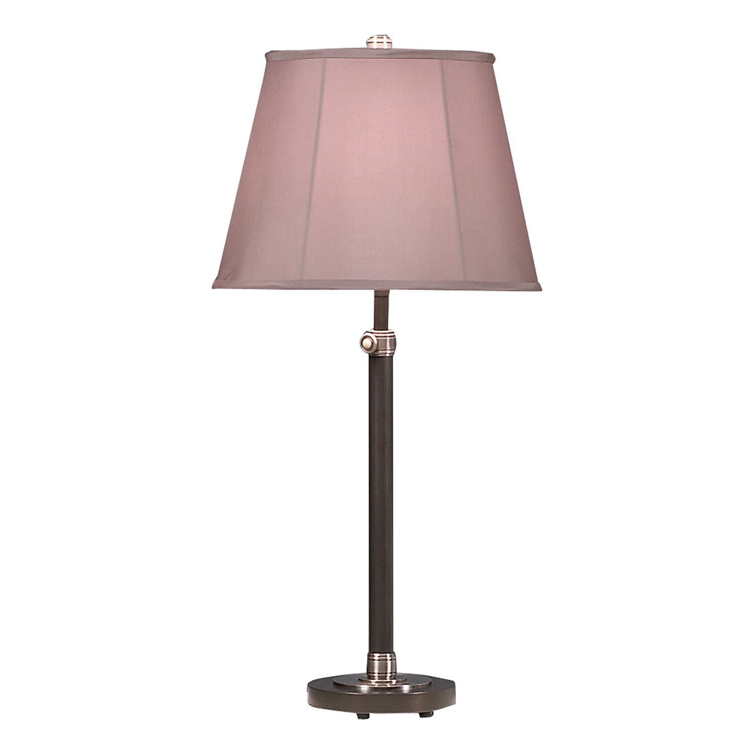 Shown in Lead Bronze  With Ebonized Nickel Accents finish and Gray Microfiber Fabric Empire shade