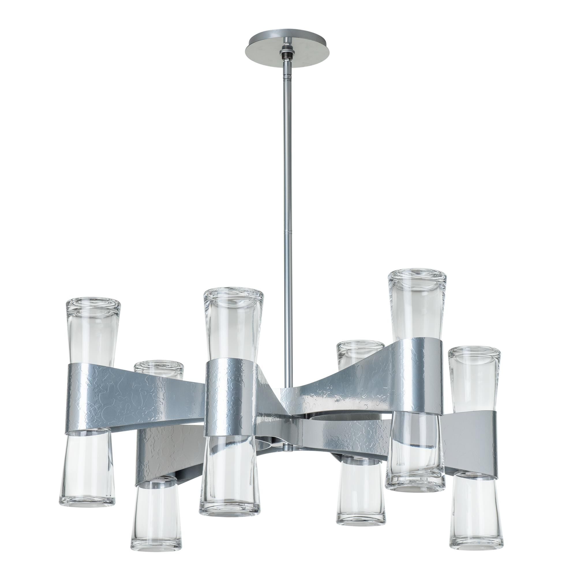Shown in Sterling finish and Clear glass