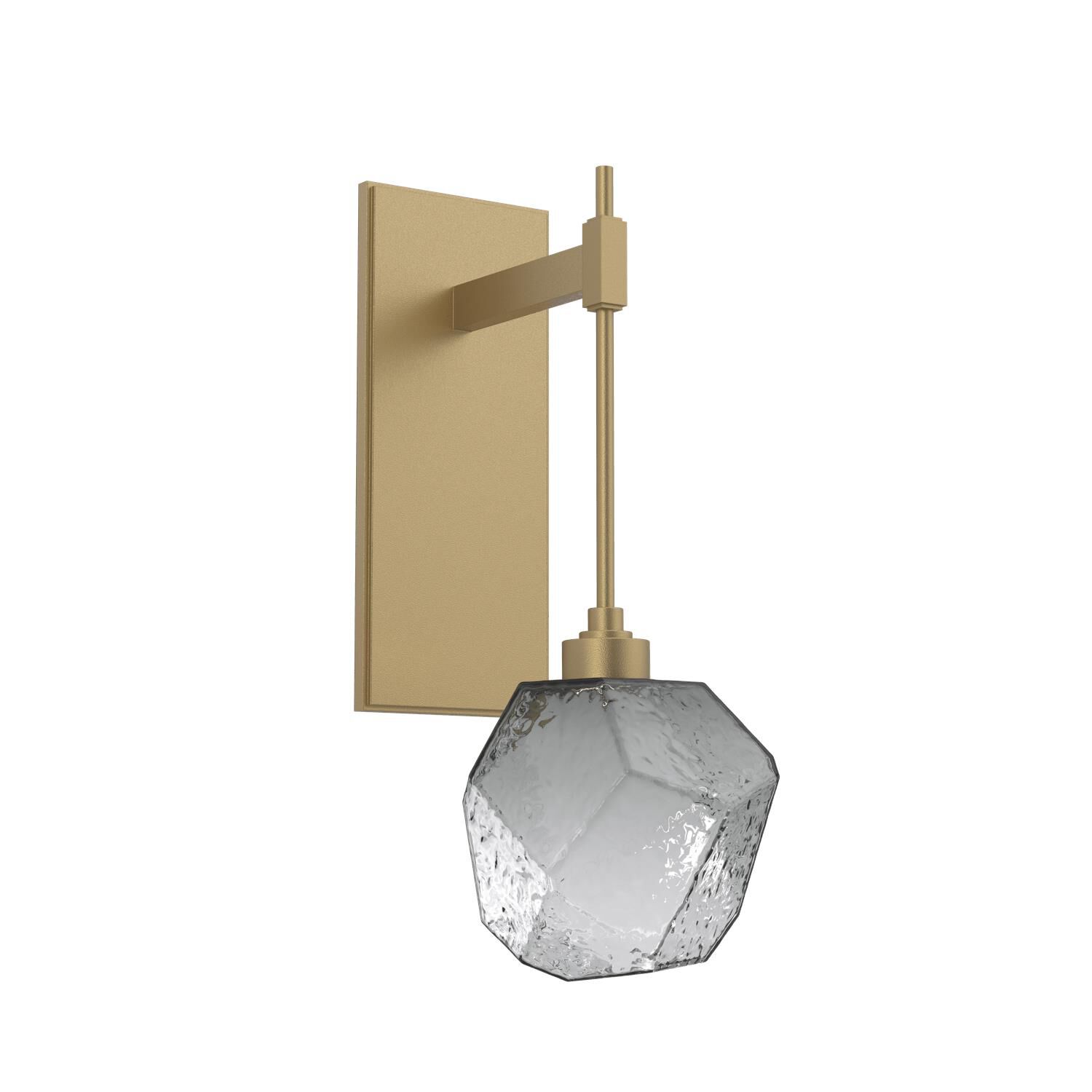 Shown in Gilded Brass finish and Blown Gem Smoke glass