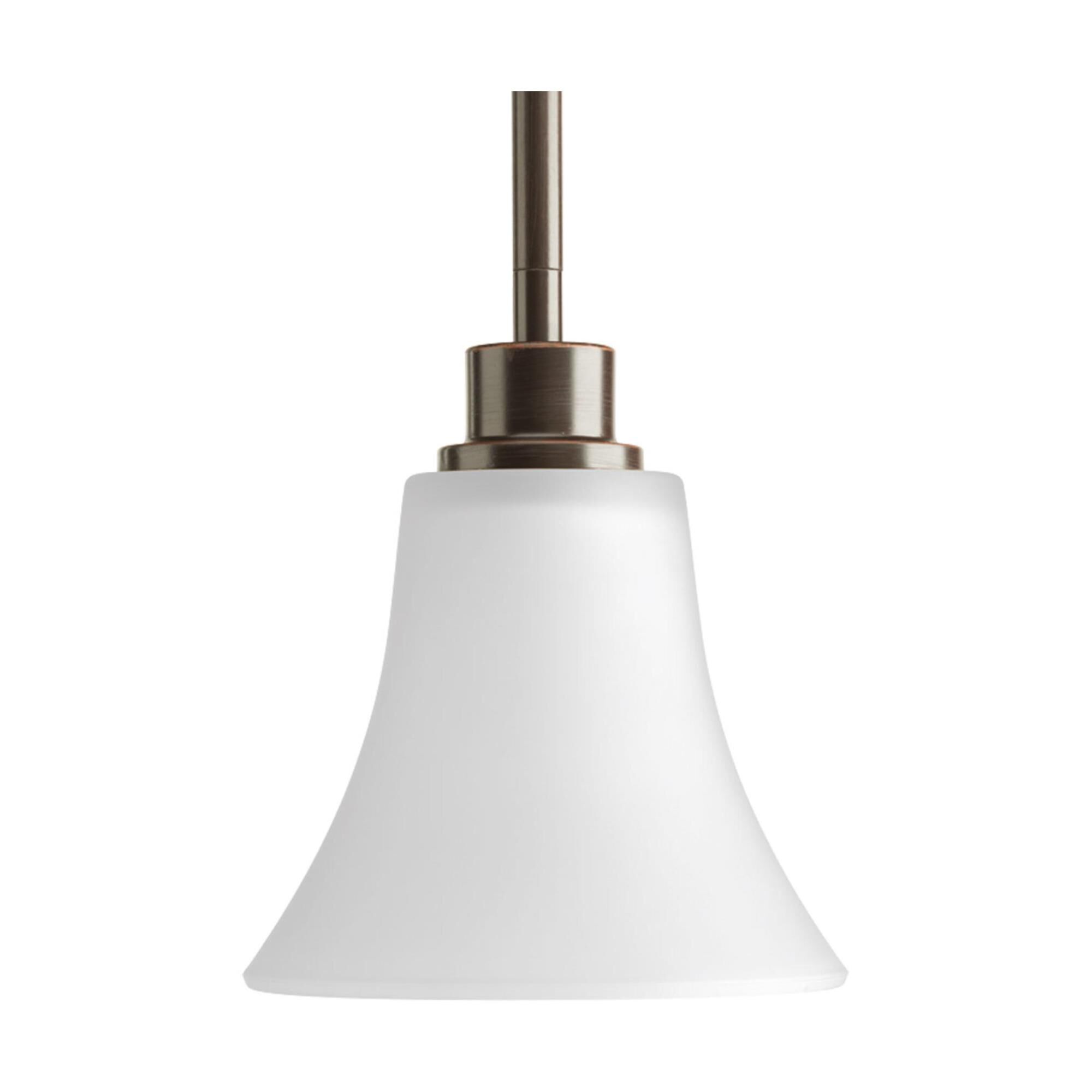 Shown in Antique Bronze finish and Etched White glass