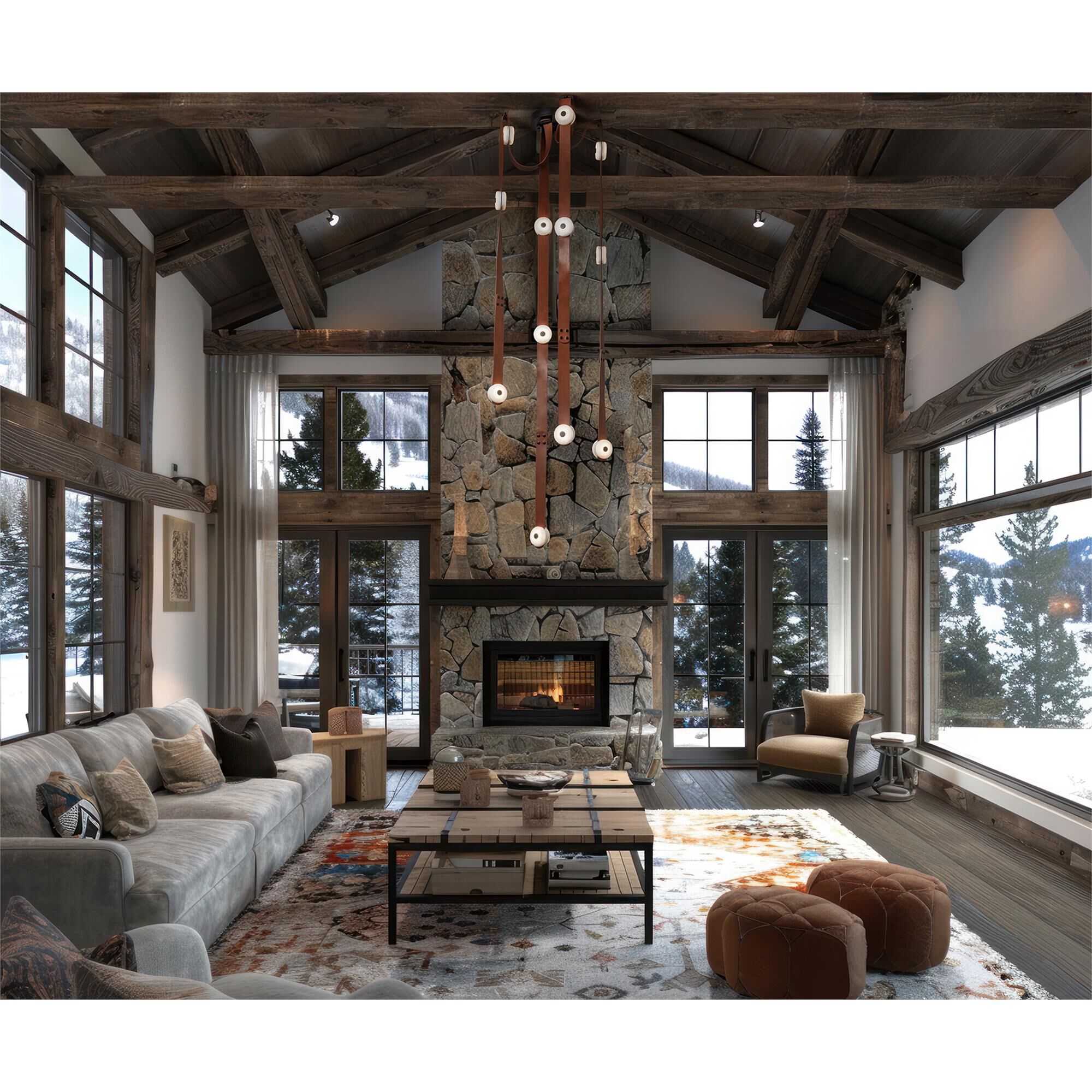 Shown in Black finish and Alabaster shade and Chestnut accent