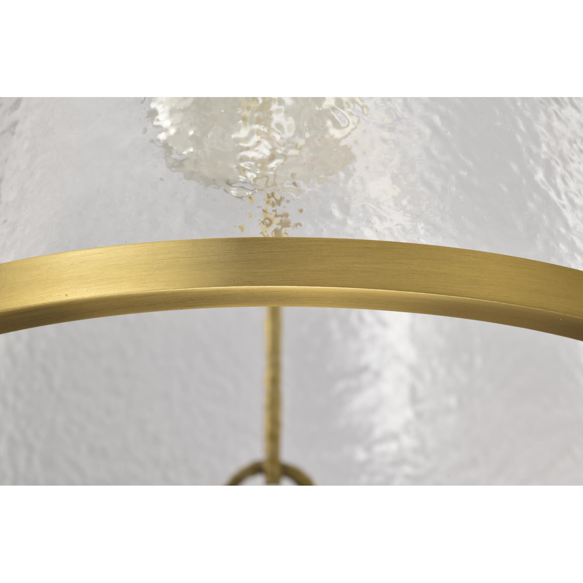 Shown in Vintage Brass finish and Hammered glass