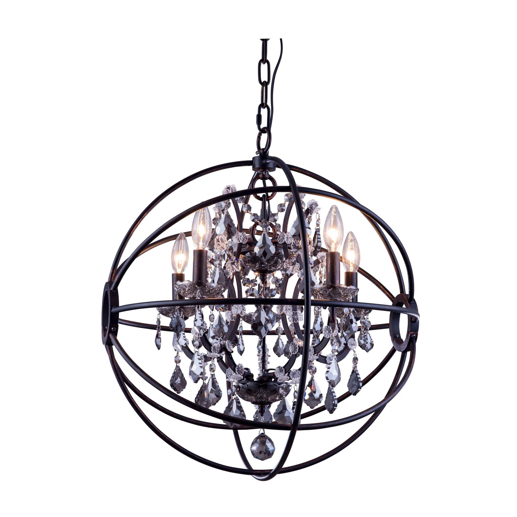 Shown in Dark Bronze finish and Royal Cut crystal and Silver Shade (Grey) accent
