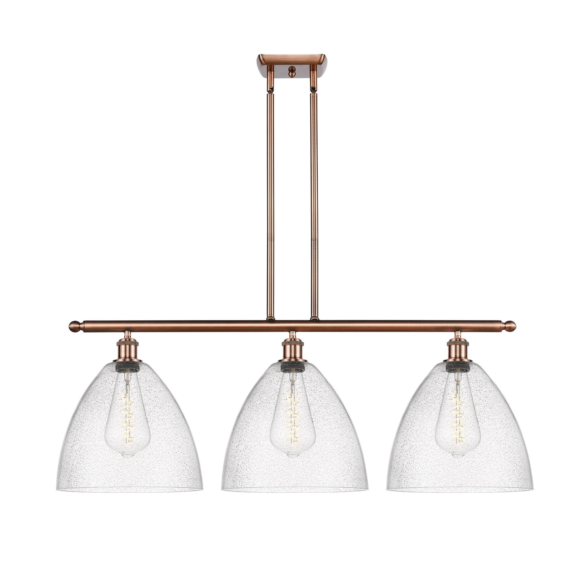 Shown in Antique Copper finish and Seedy Ballston Dome glass and No Shade shade