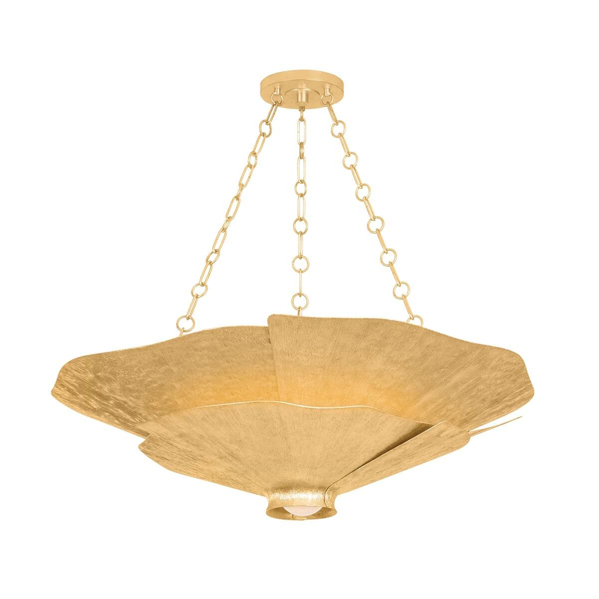 Shown in Vintage Gold Leaf finish and Champagne Seeded Cloud glass