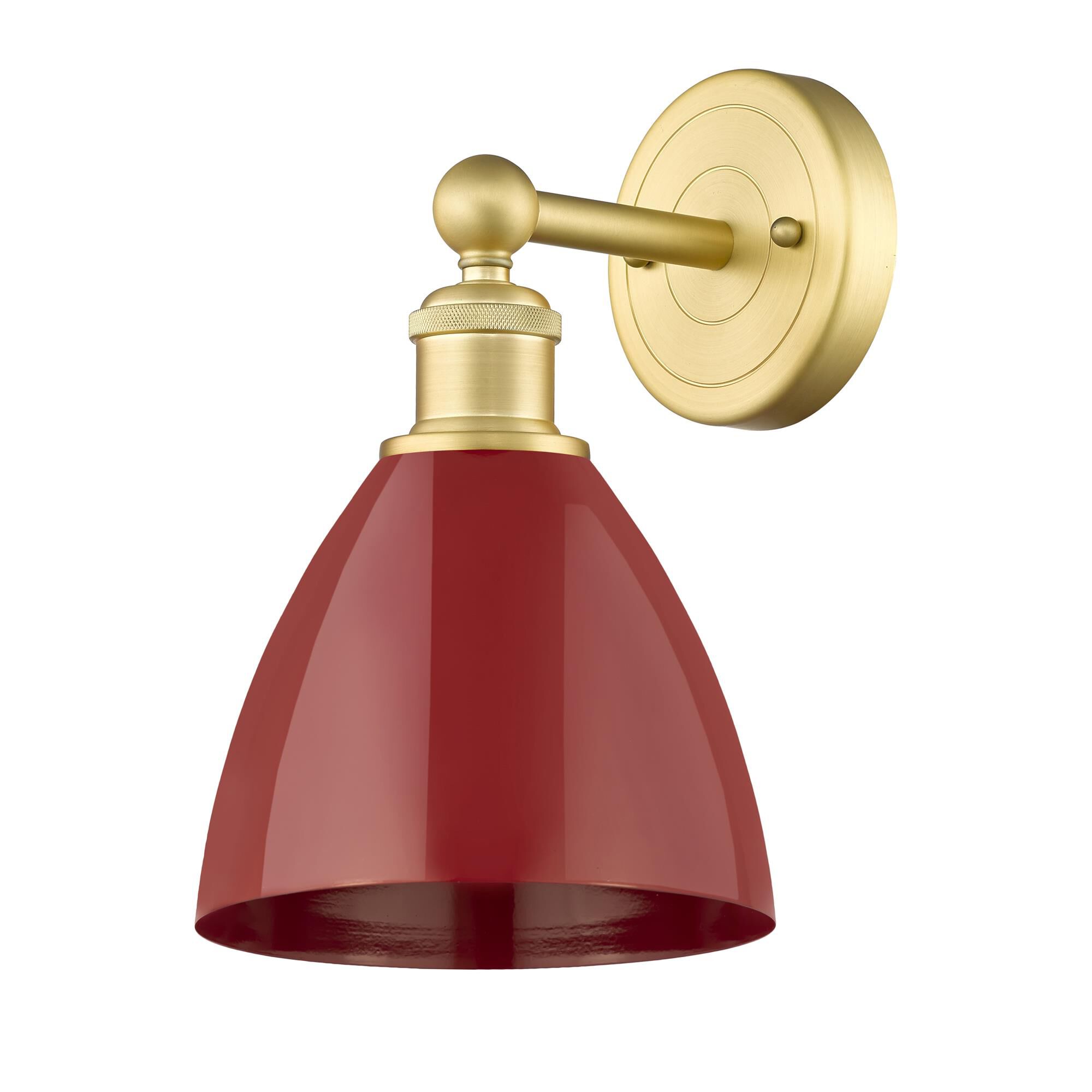 Shown in Satin Gold finish and Red shade