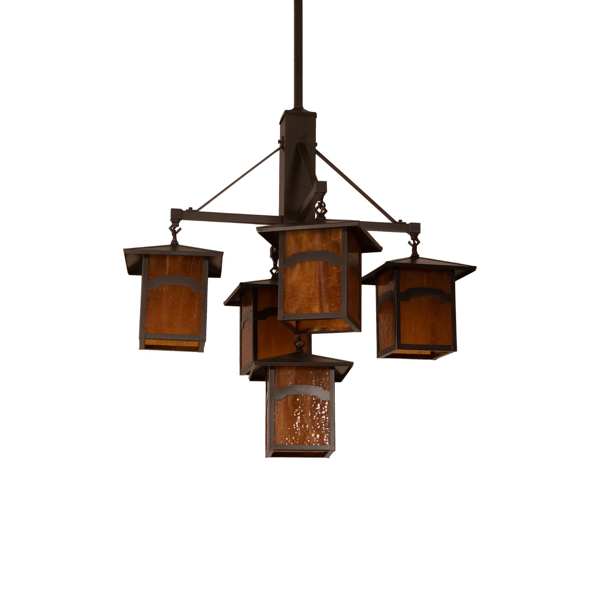 Shown in Craftsman Brown Finish finish and Beige glass