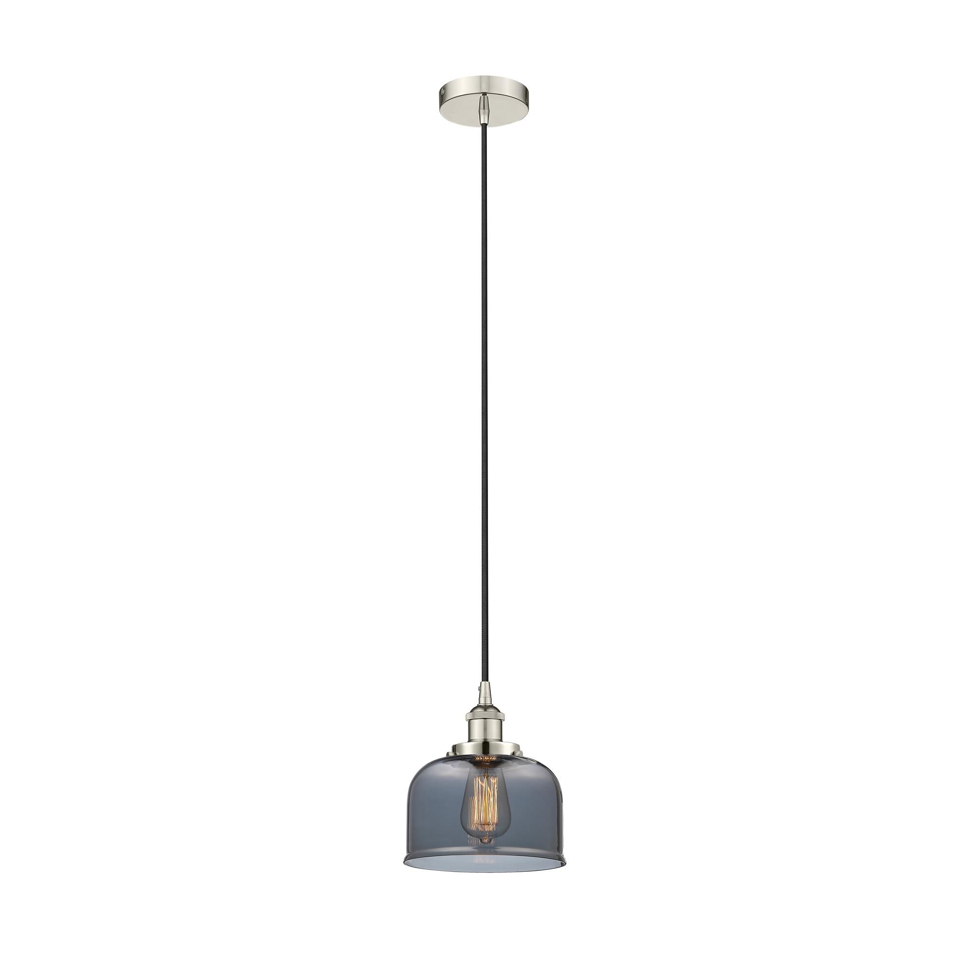 Shown in Polished Nickel finish and Plated Smoke glass