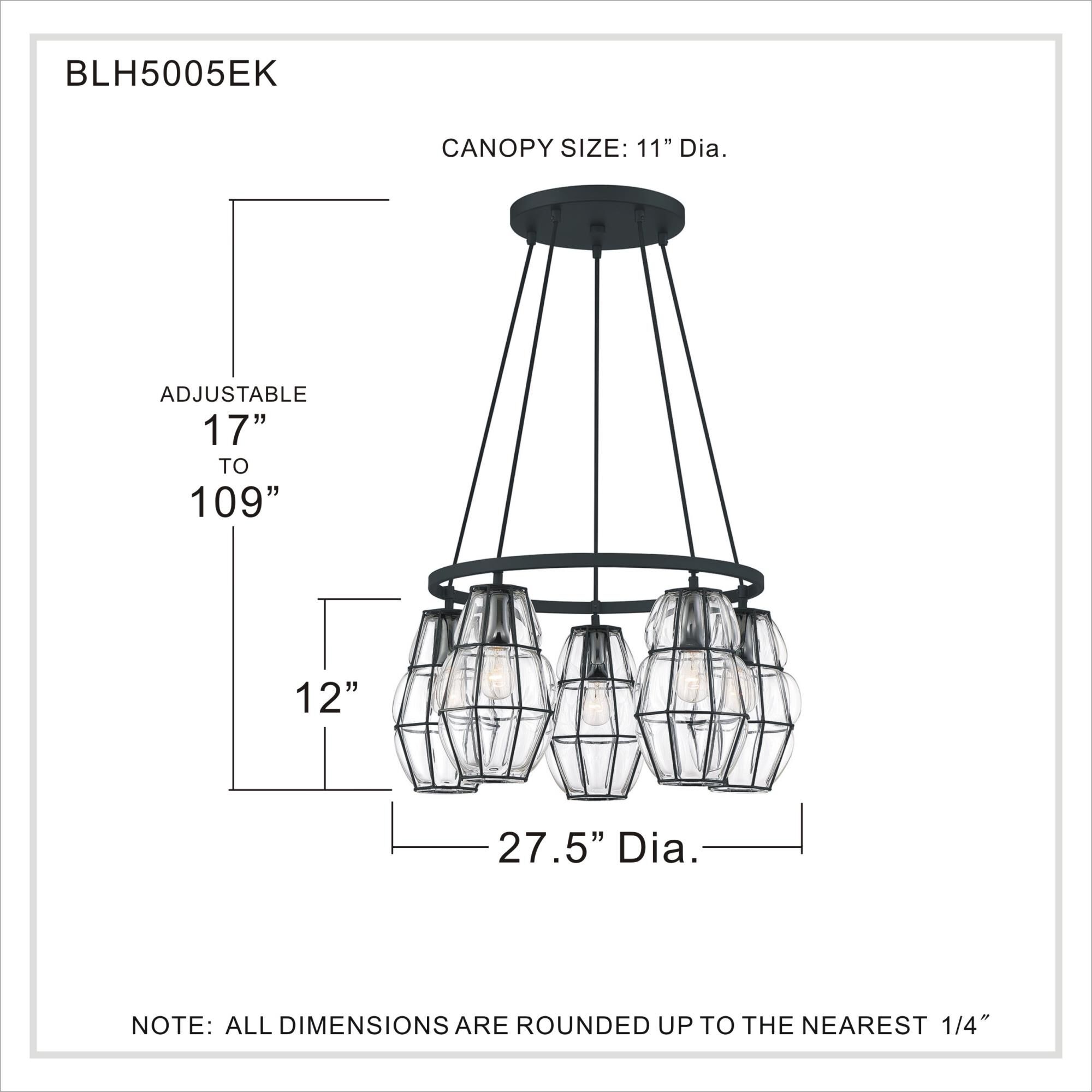 27 Inch 5 Light Chandelier by Quoizel