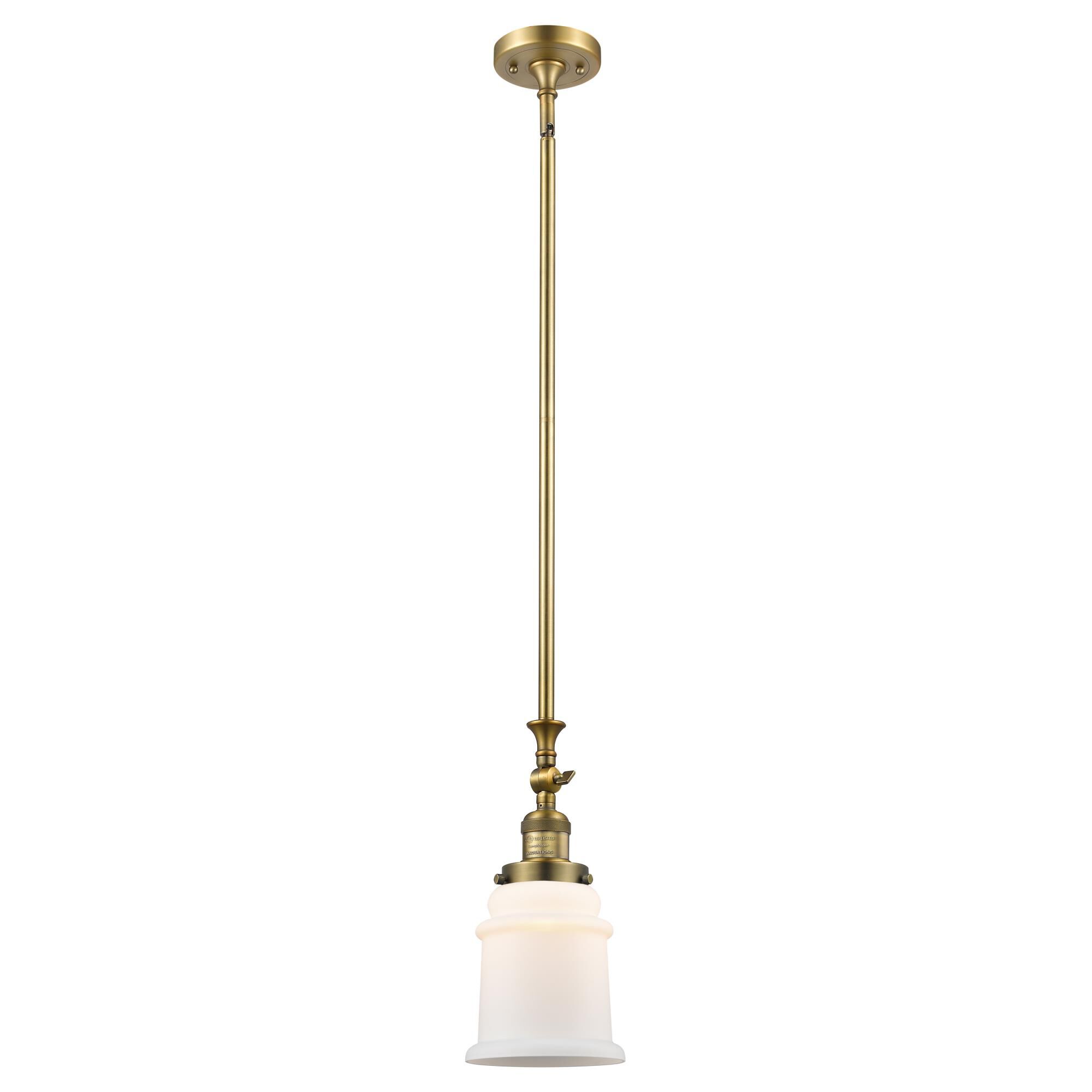 Shown in Brushed Brass finish and Matte White - Bell glass