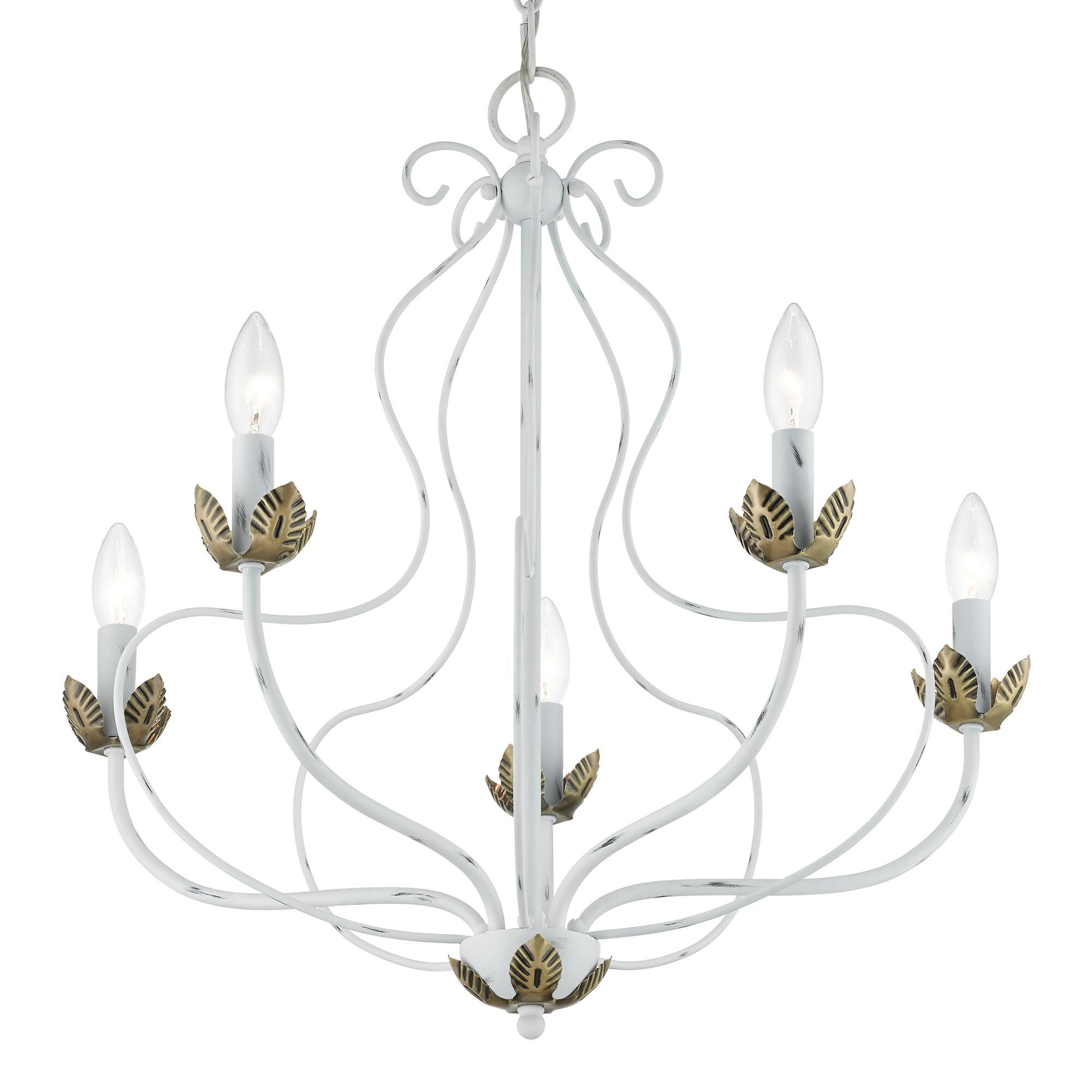 Shown in Antique White with Antique Brass Accents finish