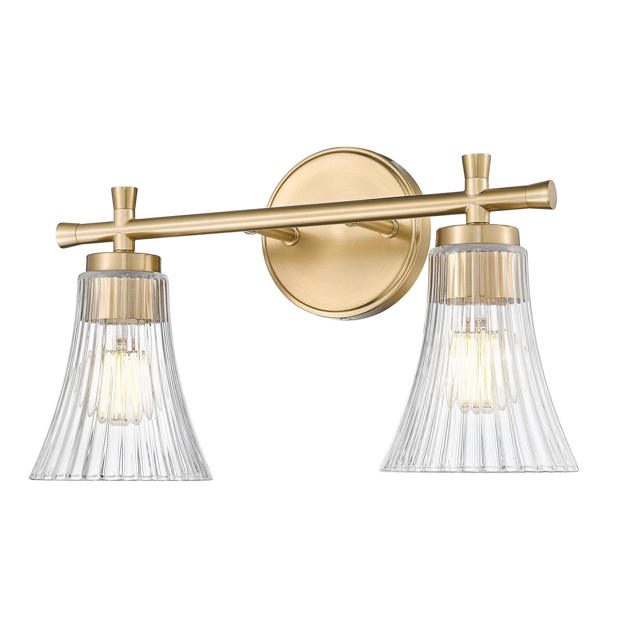 Shown in Modern Gold finish and Clear glass and Clear shade