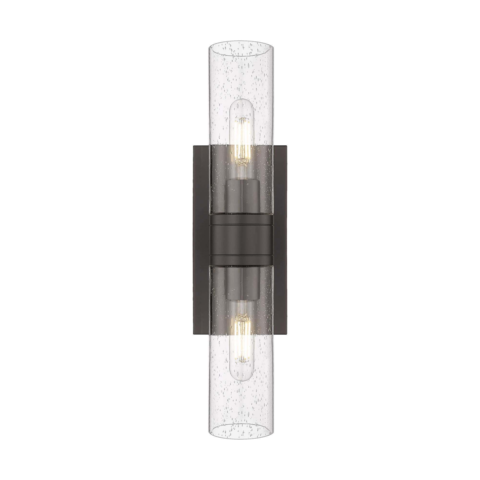 Shown in Oiled Brass finish and Seedy glass