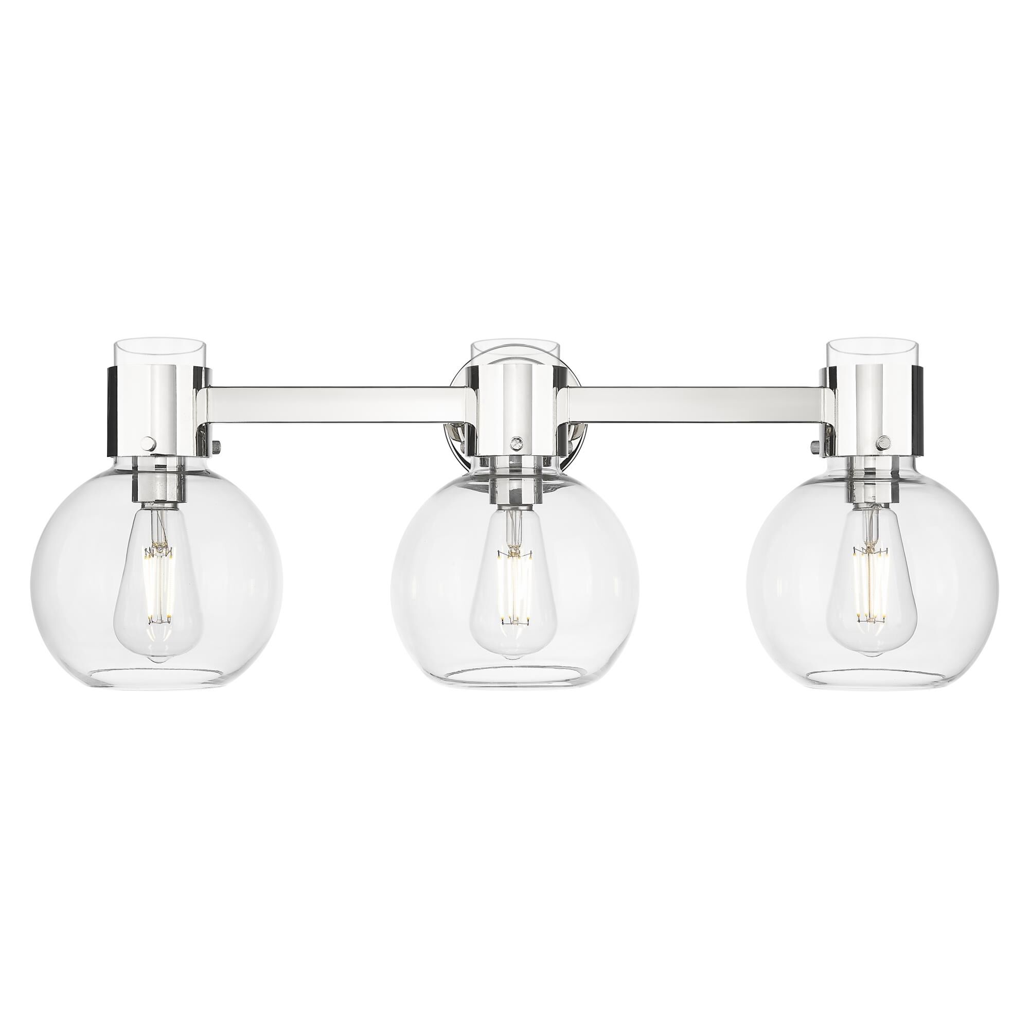 Shown in Polished Nickel finish and Clear glass