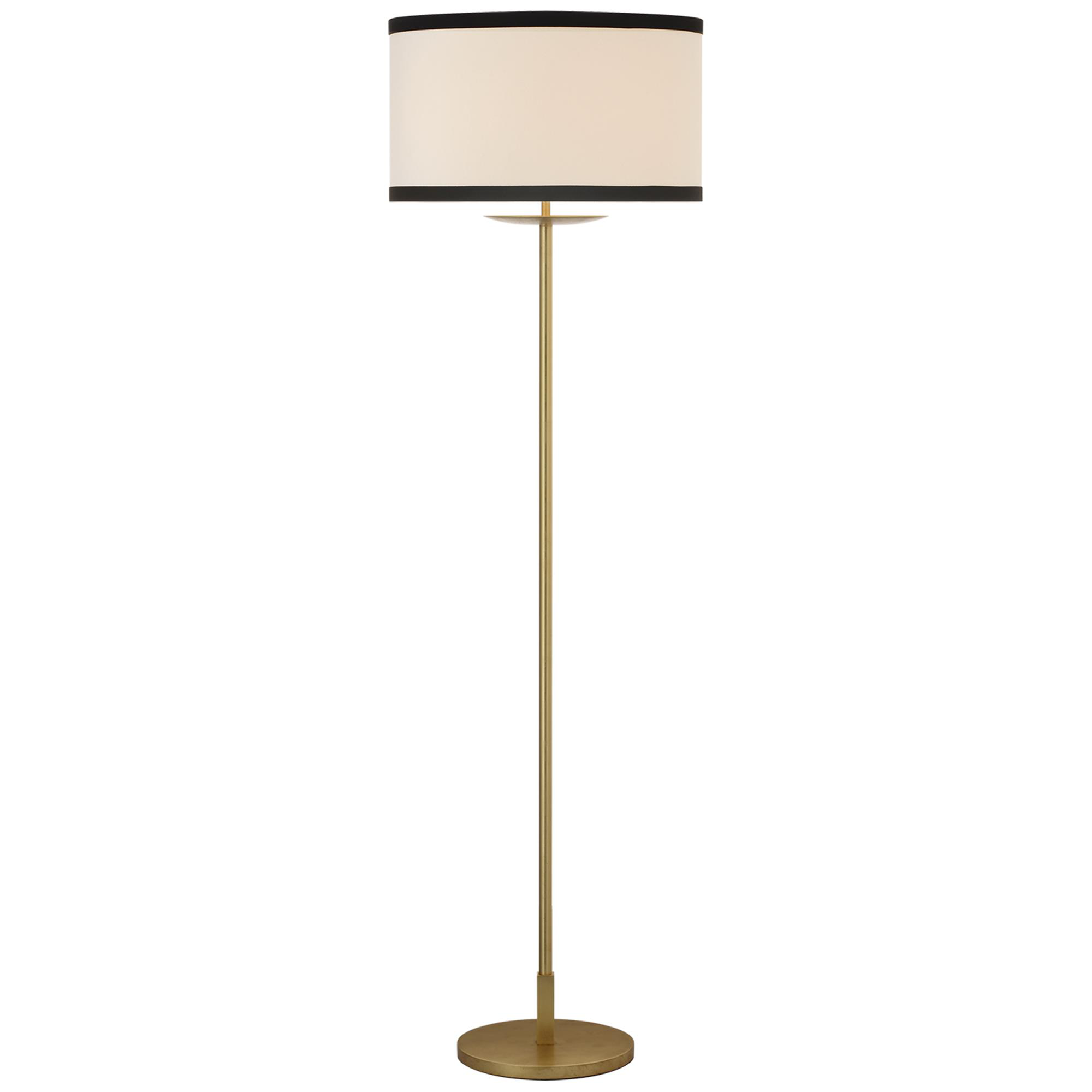Shown in Gild finish and Linen with Black Trim shade
