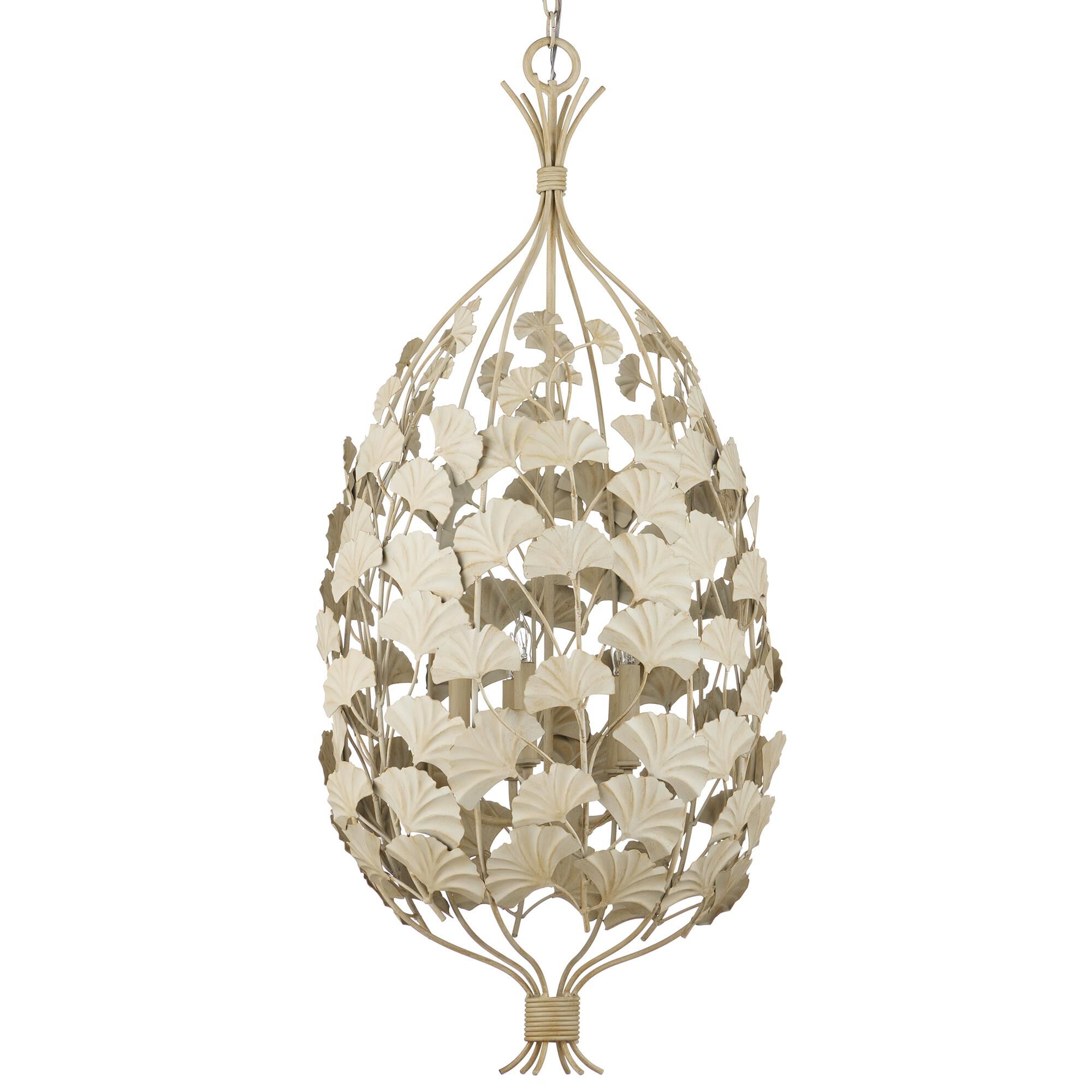 Maidenhair 18 Inch 5 Light Mini Chandelier by Currey and Company