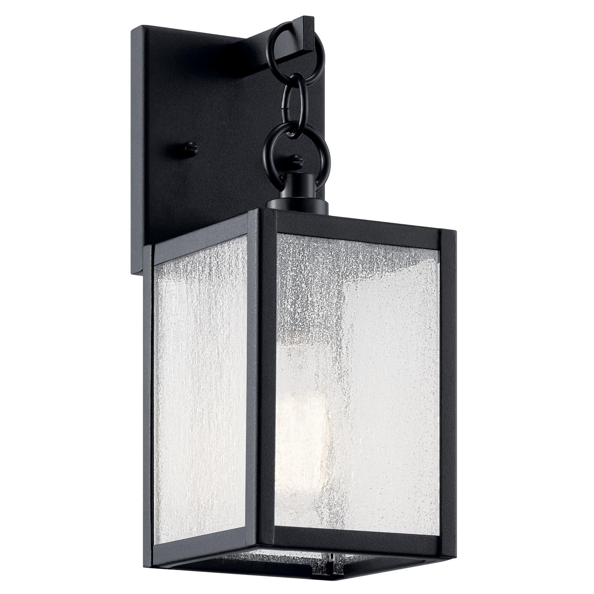 Shown in Black finish and Clear Seeded glass