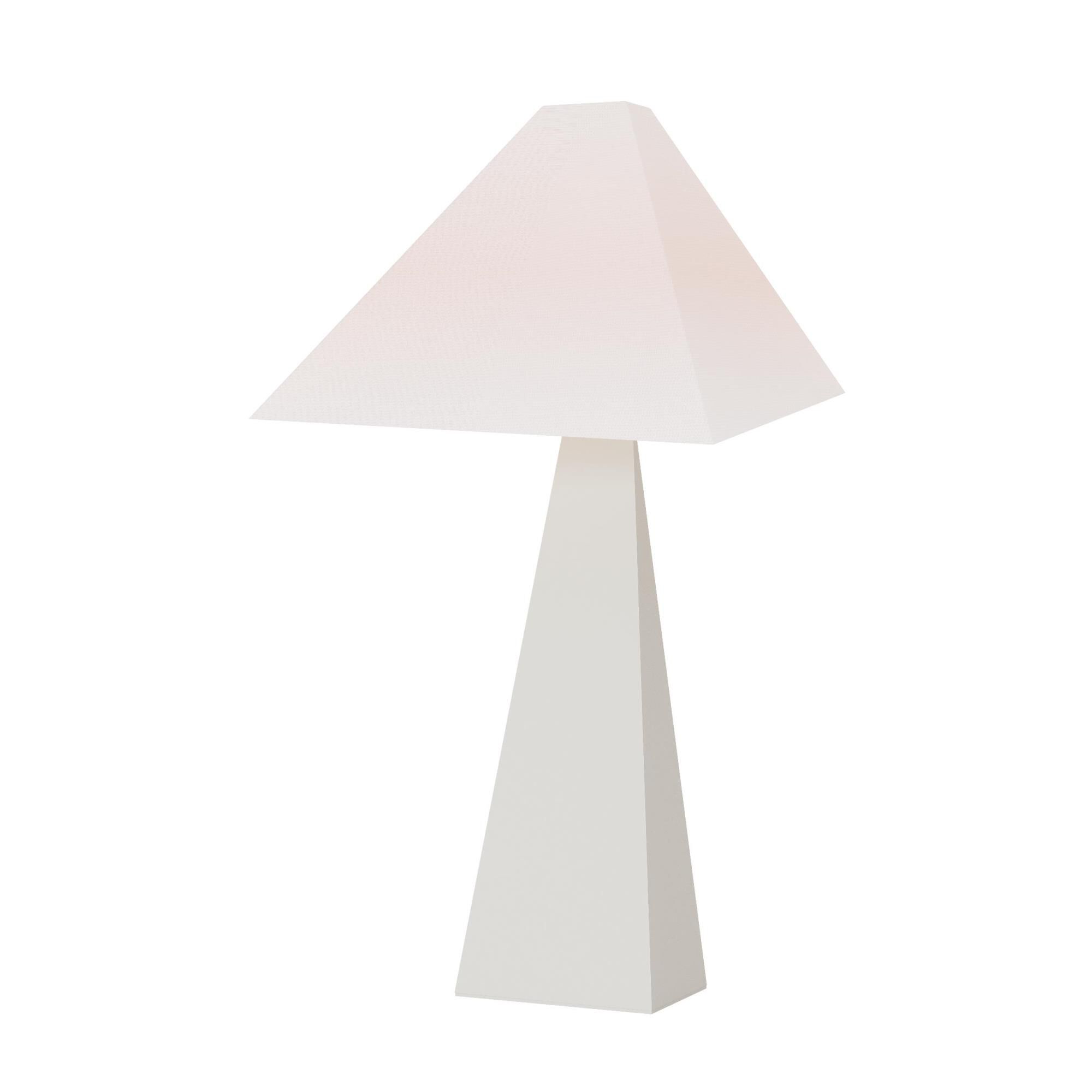 Shown in Matte White finish and White Linen Linen shade
