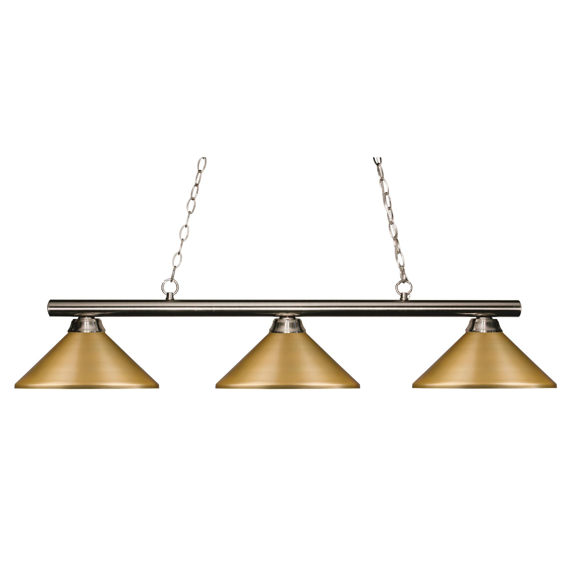 Shown in Brushed Nickel finish and Steel glass and Steel shade