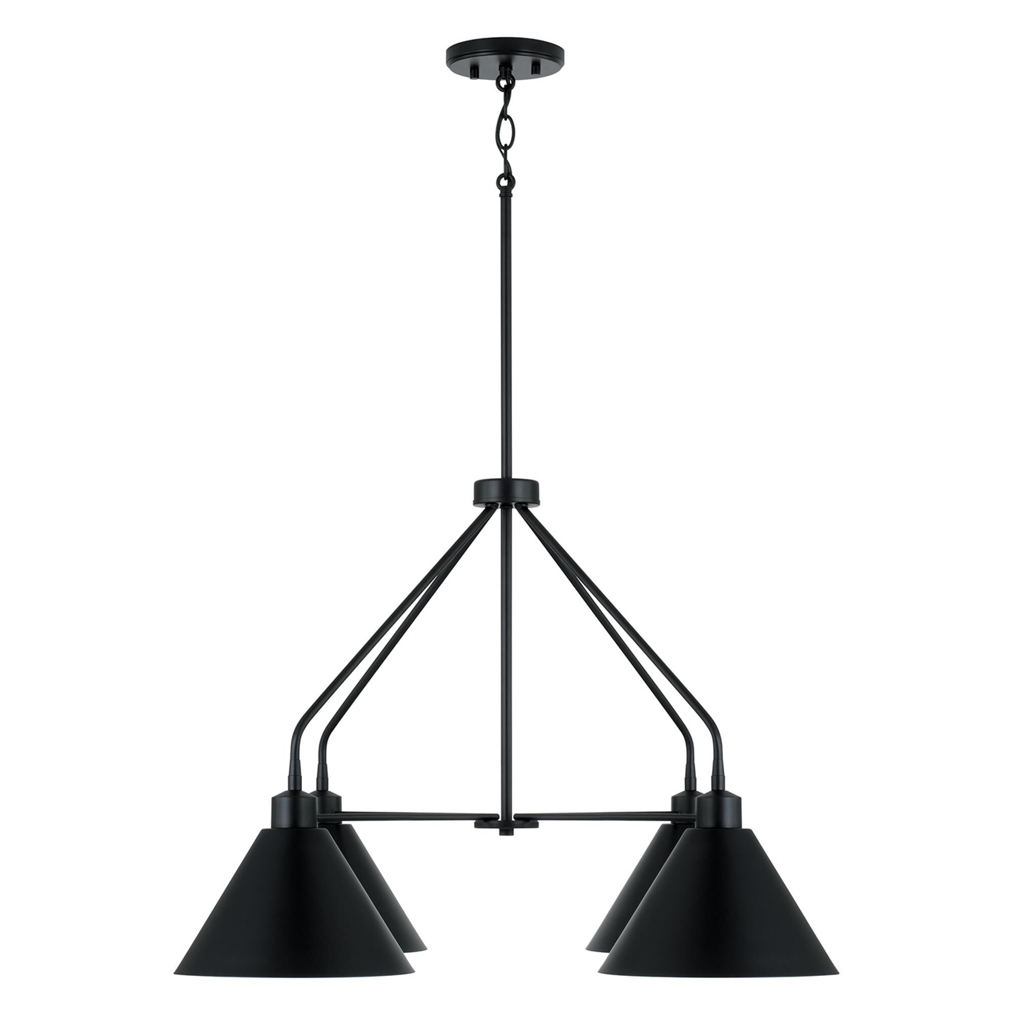 Shown in Matte Black finish and Matte Black Metal s With White Interior shade