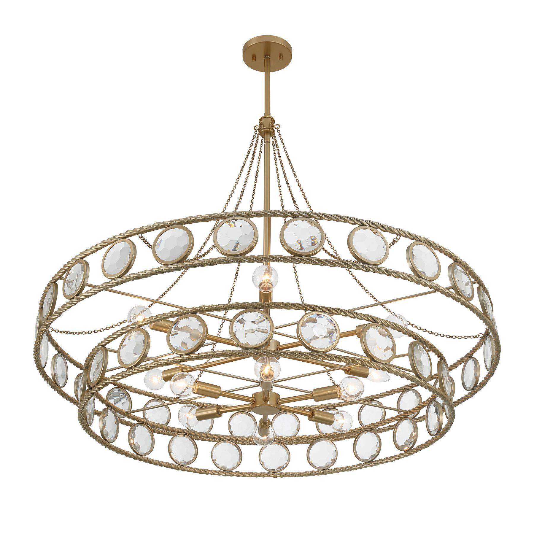 Shown in Opulent Gold finish and Faceted Discs glass