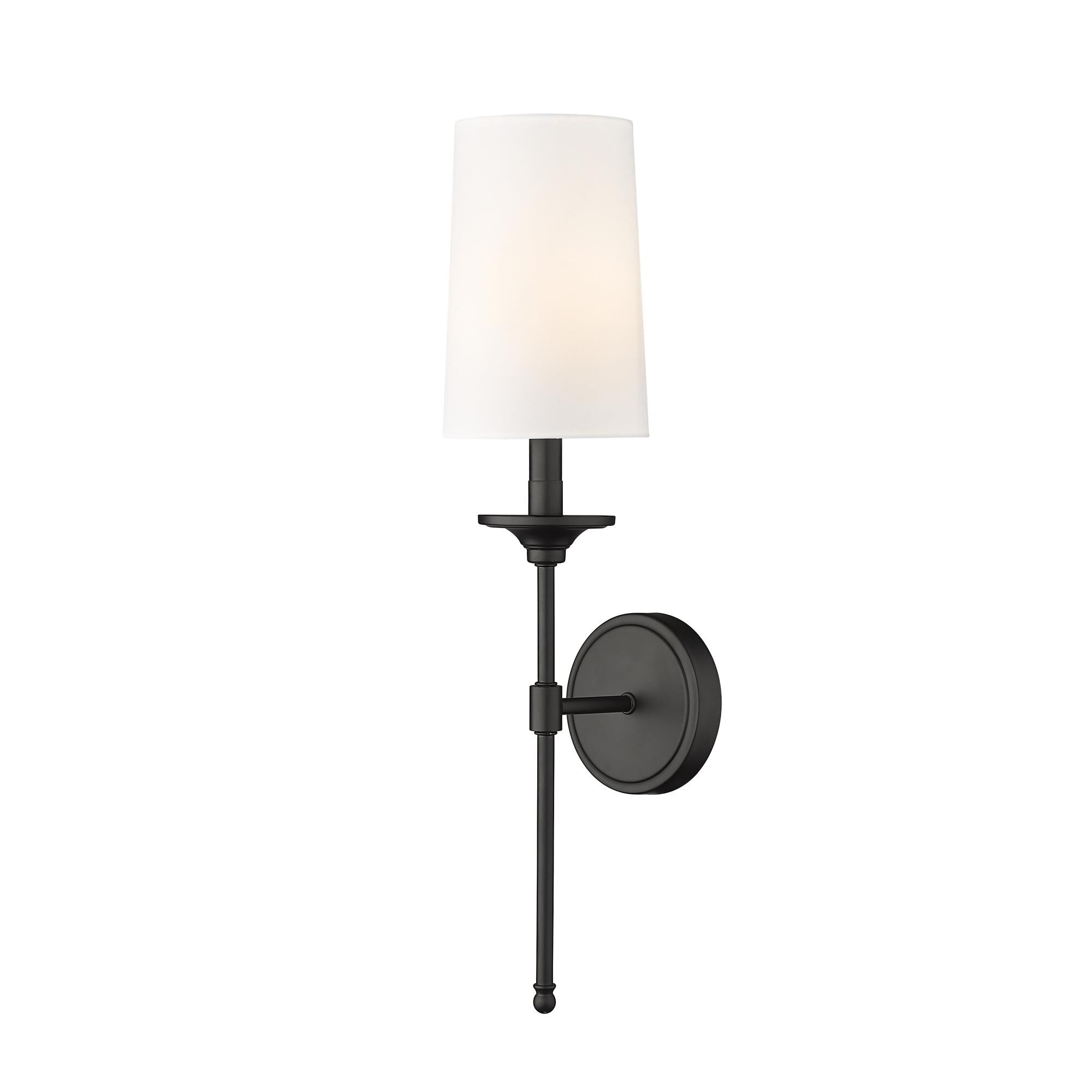 Shown in Matte Black finish and Cloth Cover glass and Cloth Cover shade