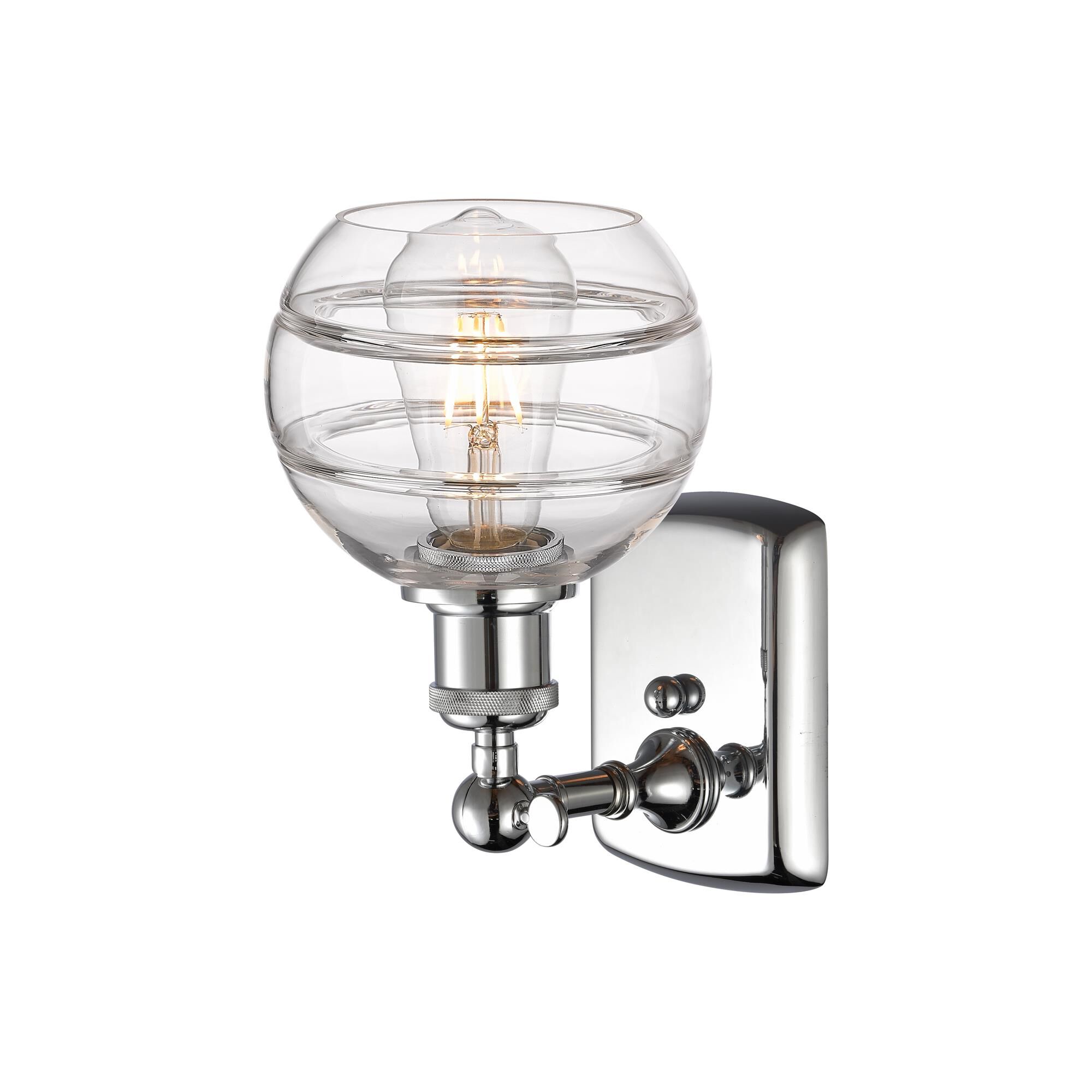 Shown in Polished Chrome finish and Clear glass