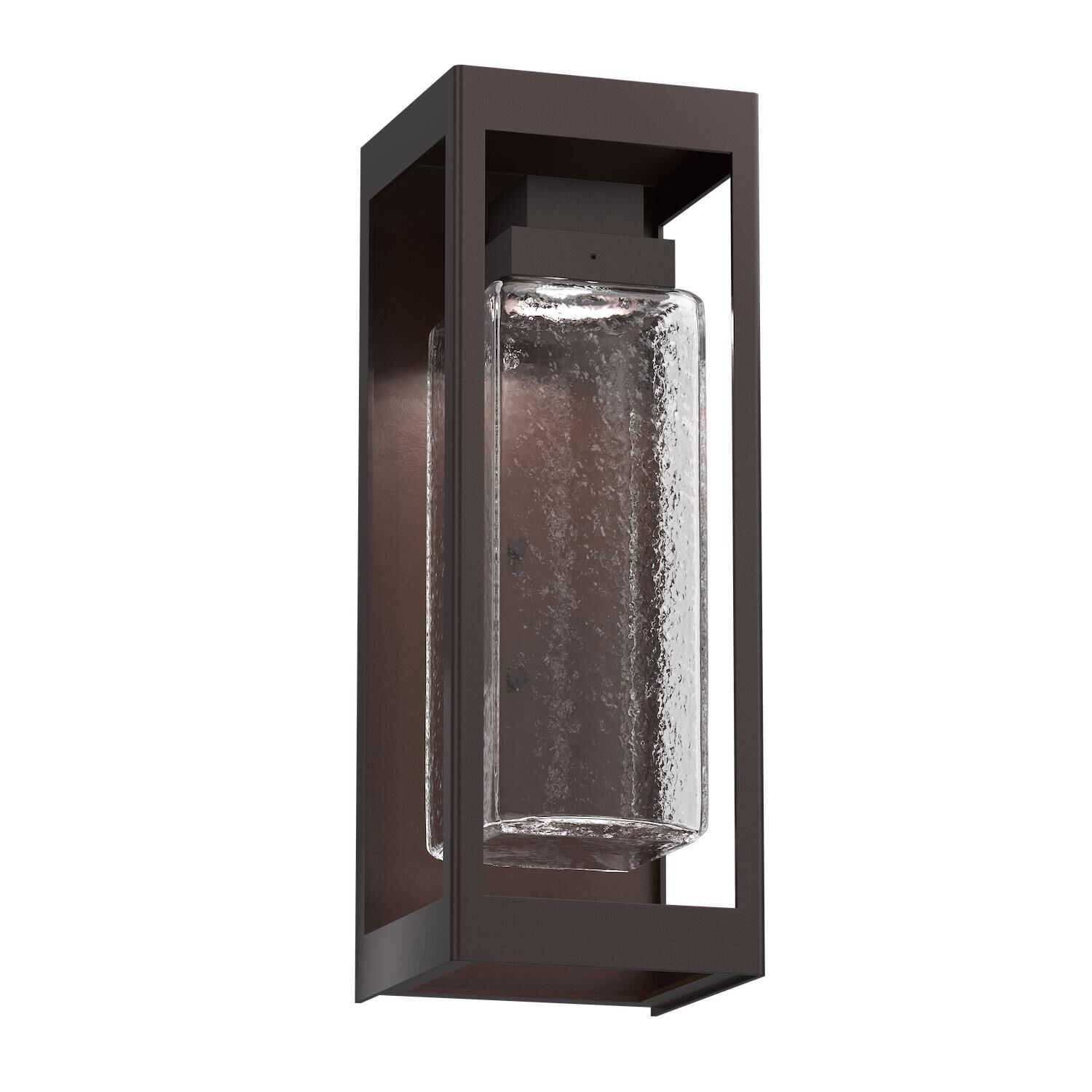 Shown in Statuary Bronze finish and Clear Hammered glass