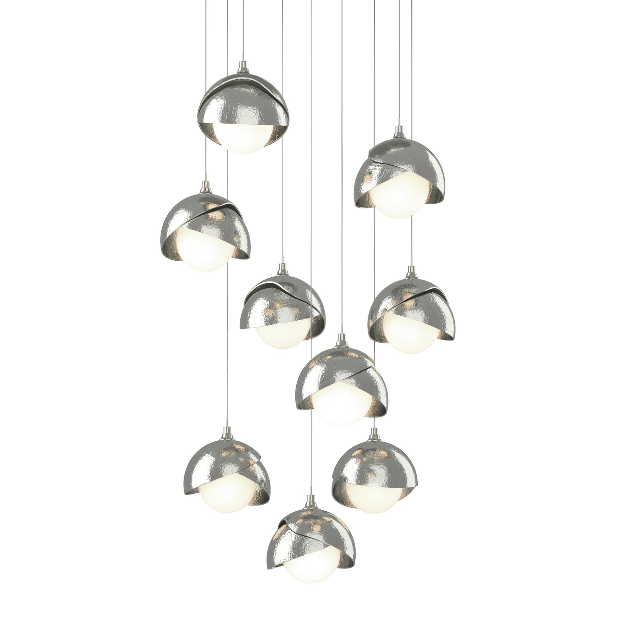 Shown in Sterling finish and Opal glass and Sterling accent