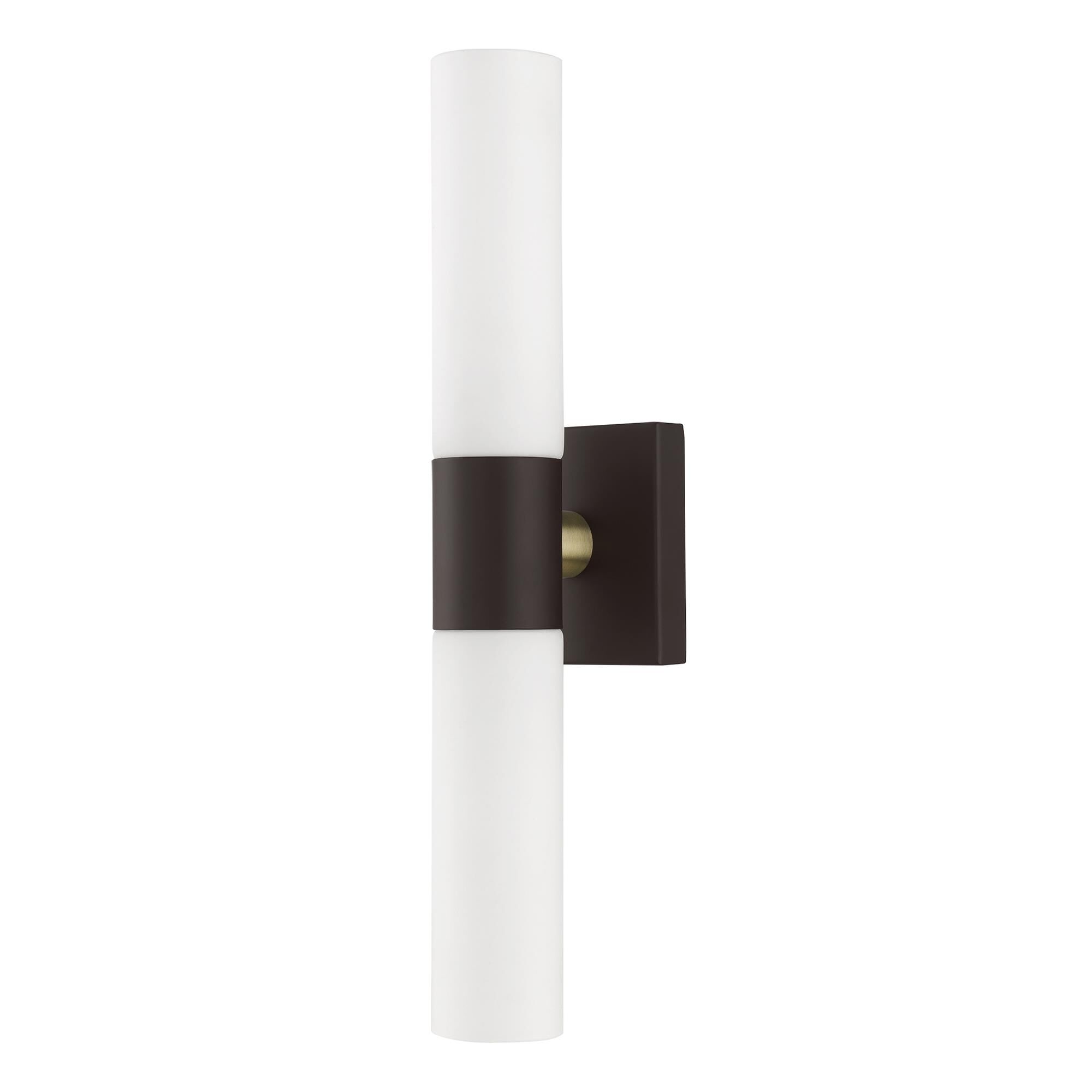 Shown in Bronze With Antique Brass Accent finish and Hand Blown Satin Opal White Twist Lock glass and Hand Blown Satin Opal White Twist Lock Glass shade