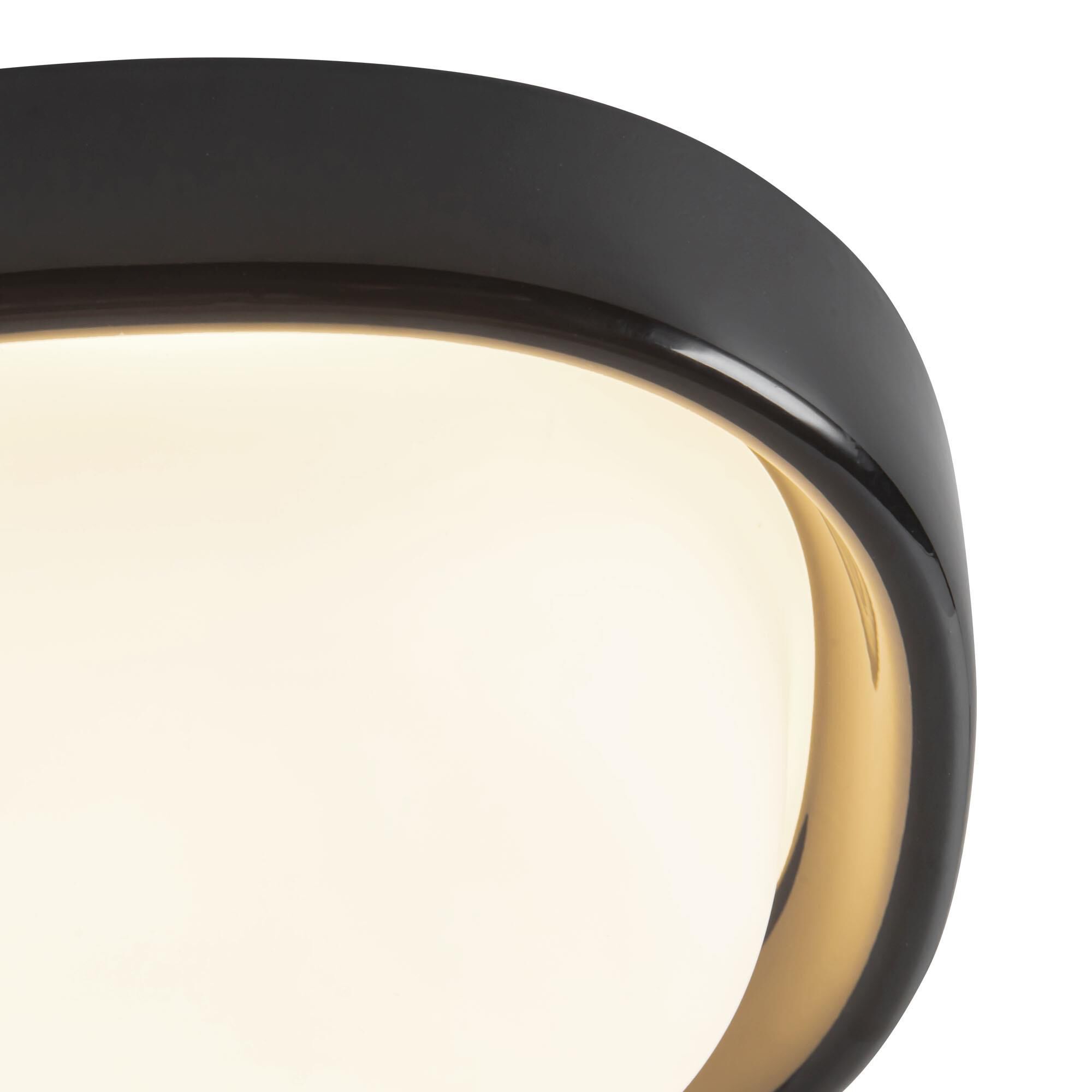 Shown in Glossy Black finish and Matte Opal glass