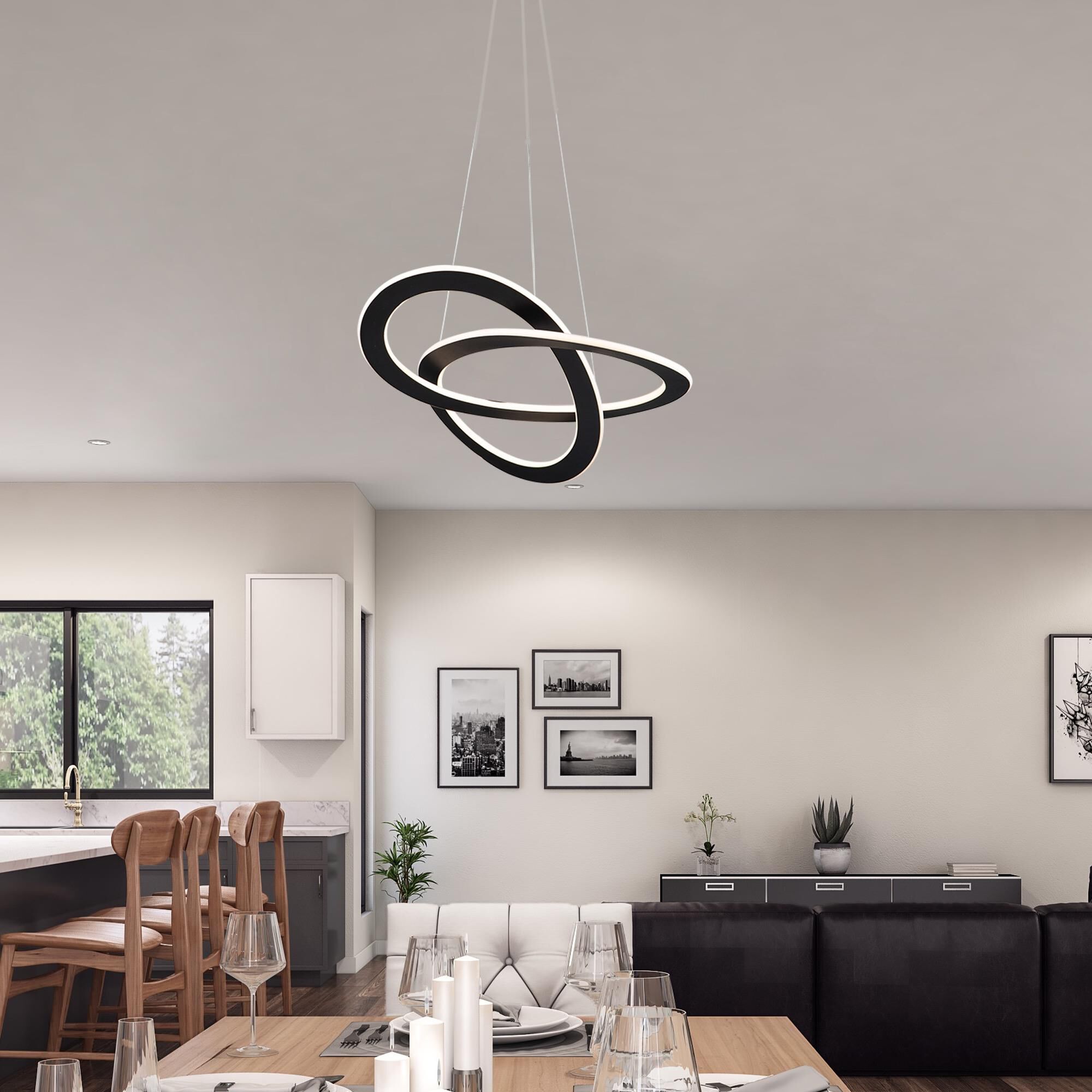 Wave 19 Inch 2 Light LED Mini Chandelier,