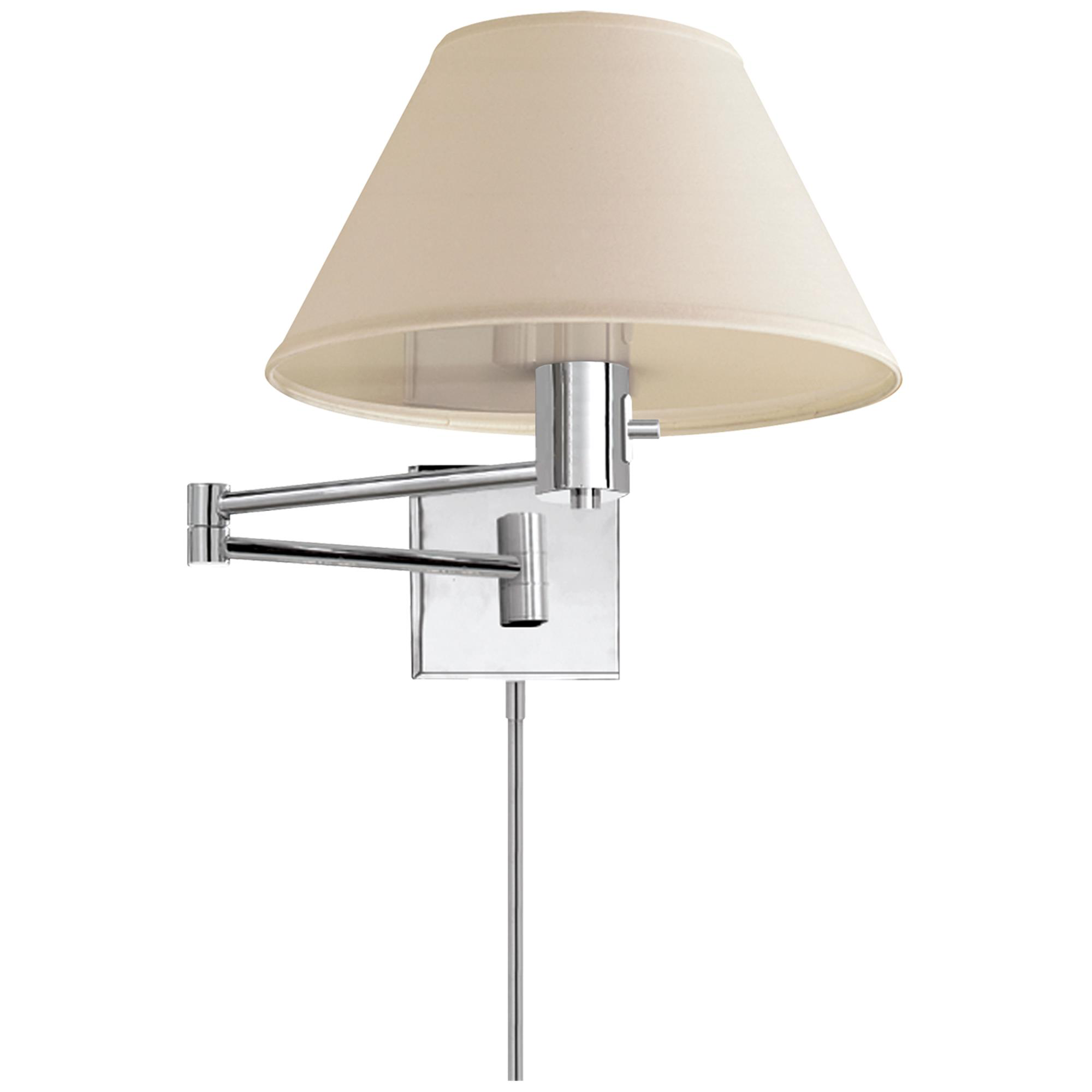 Shown in Polished Nickel finish and Linen shade